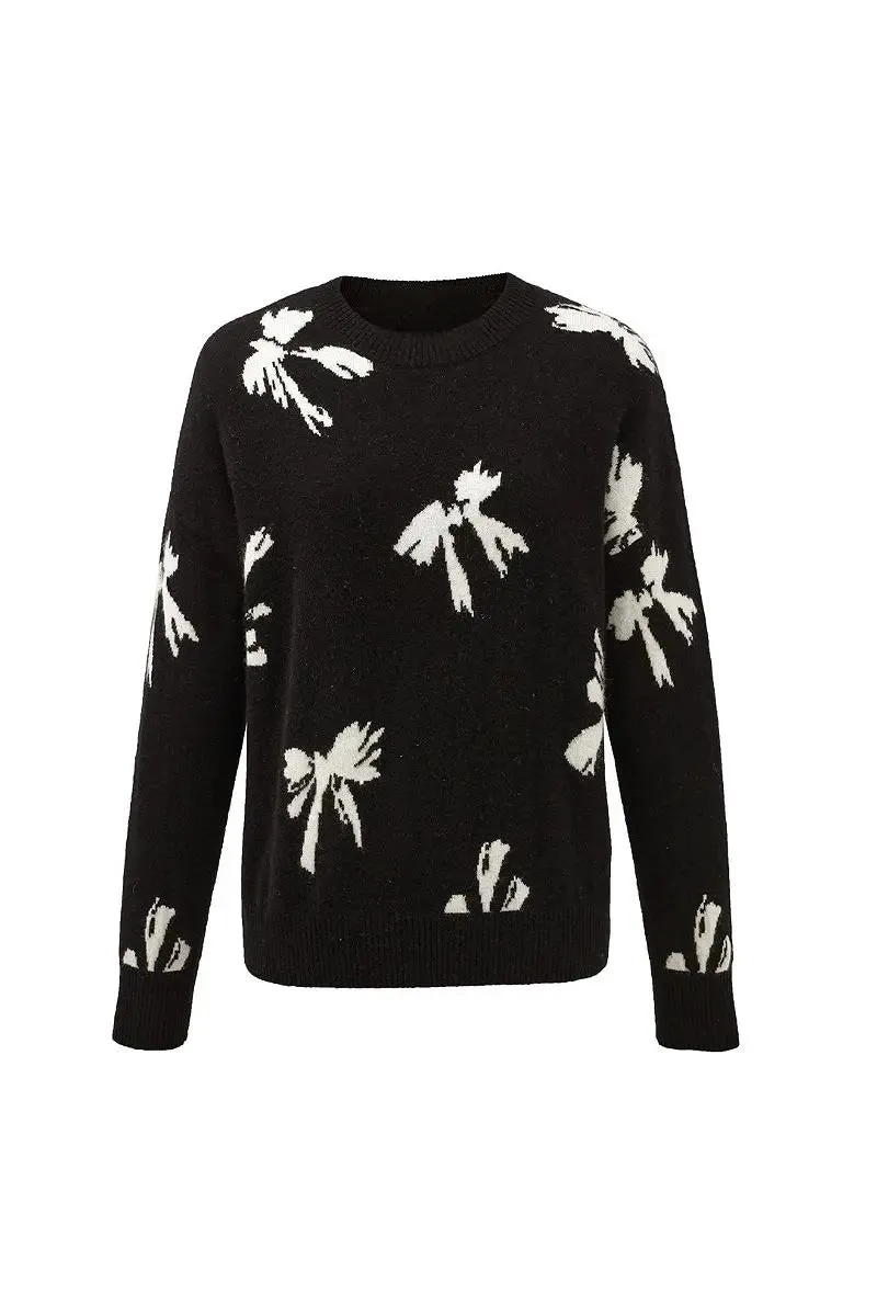 100 Cashmere Crew Neck Bow Sweater