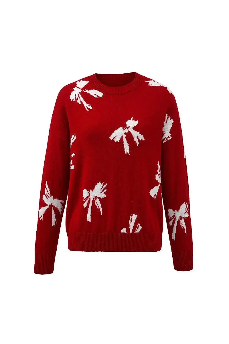 100 Cashmere Crew Neck Bow Sweater