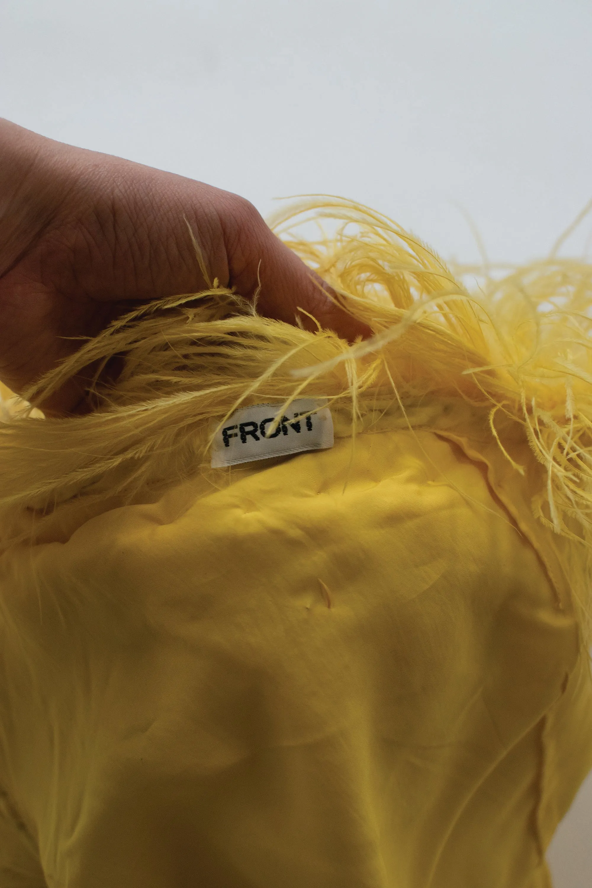 1970s Feather Trim Chiffon Dress