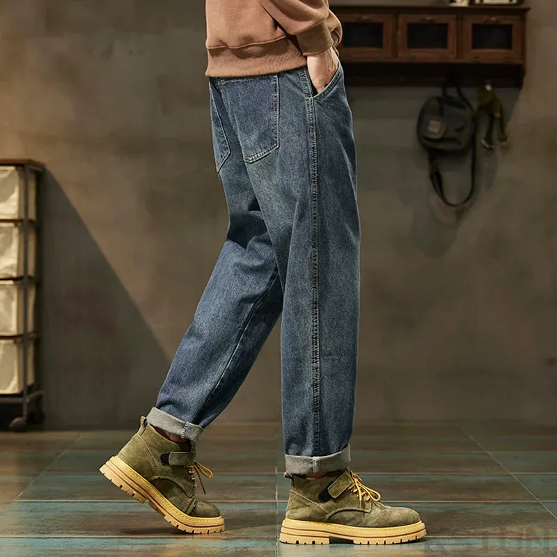 2024 Autumn Mens Baggy Pants Loose Fit Jeans Men Denim Harem Pants Casaul Men's Trousers Streetwear Mens Clothing Oversized Kpop