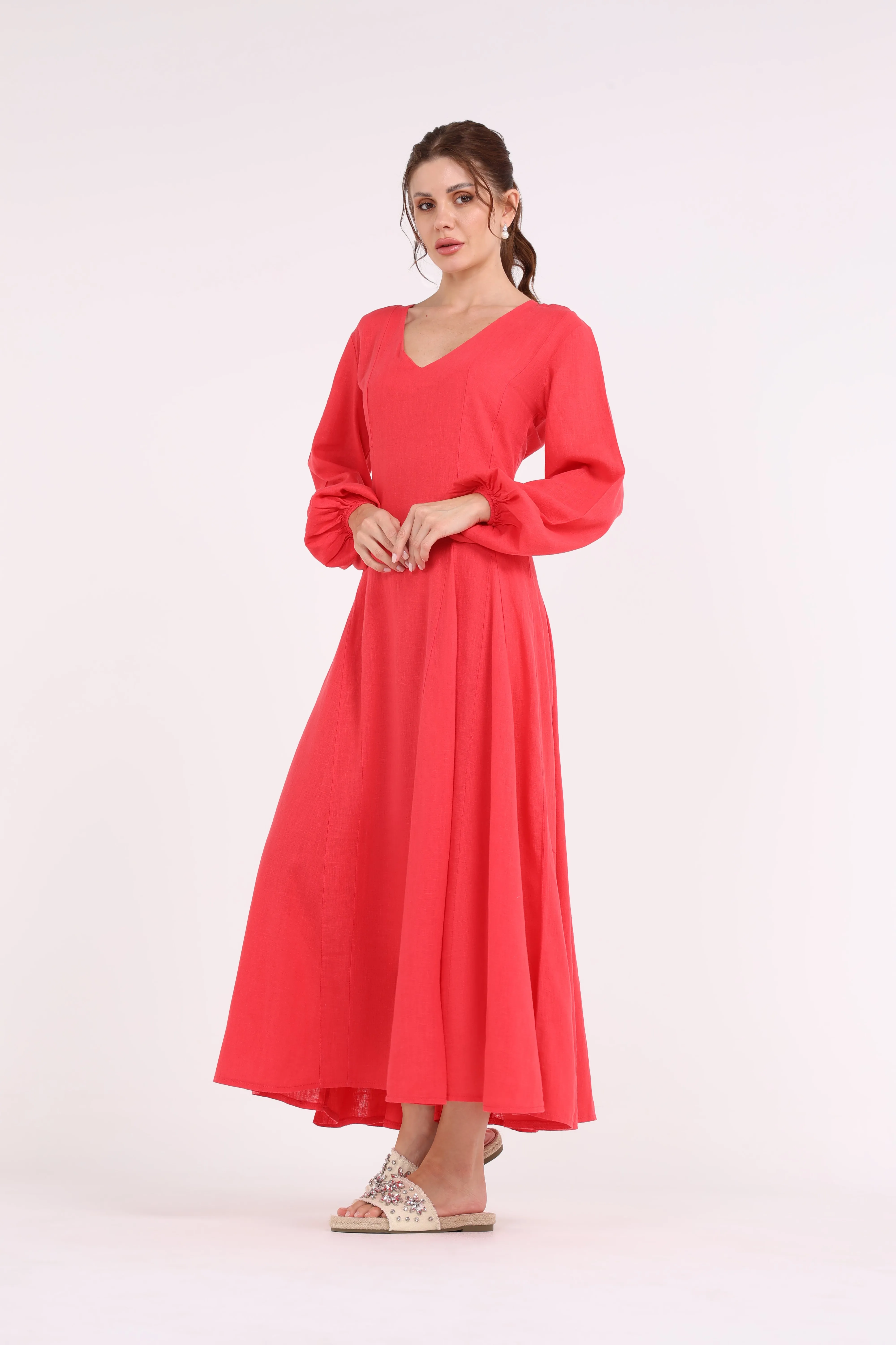 2406182-Solid Flowy Maxi Dress