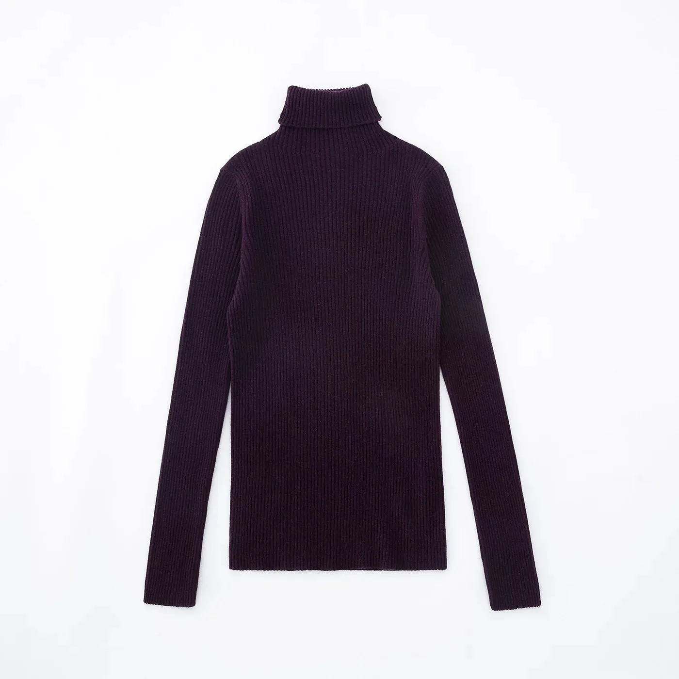 ALEGER No 32 Skinny Rib Polo Cashmere Blend - PORT