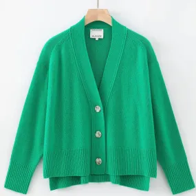 ALEGER No 99 - Cashmere Blend Hi Low Oversized Cardigan - Kelly Green Large Only