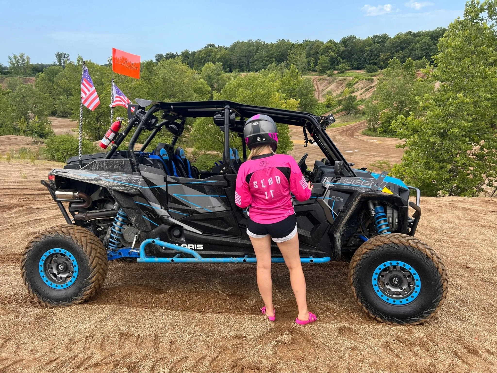 ALPHA Pink Motocross Racing Jersey - High-Performance 'Send It' SXS Gear for Dirt Bike and ATV Riders