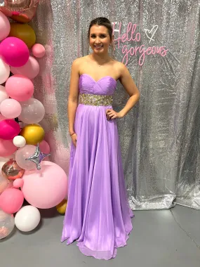  V-Neck Pleated Chiffon Evening Dress