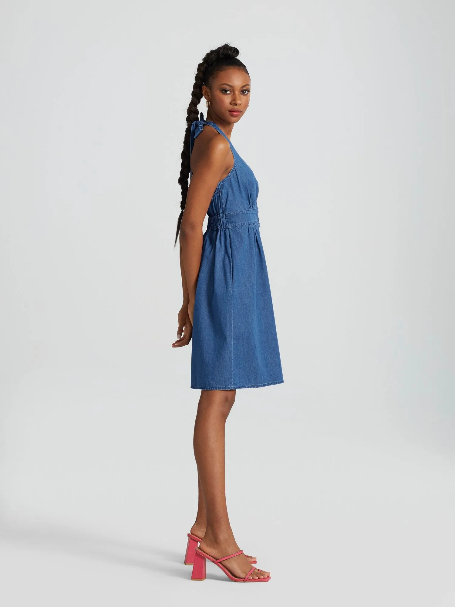 Ameena Halterneck Chambray Dress