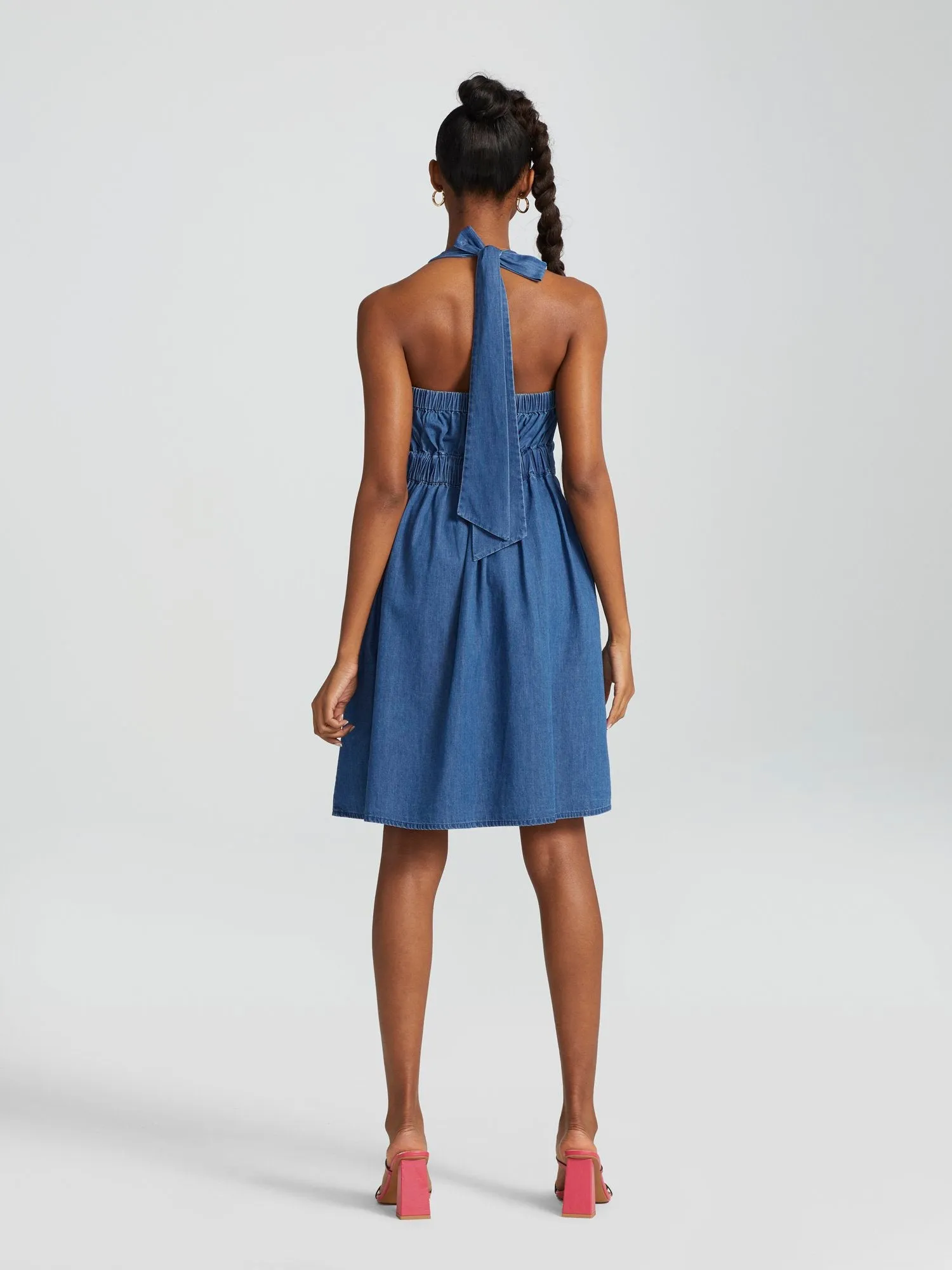 Ameena Halterneck Chambray Dress
