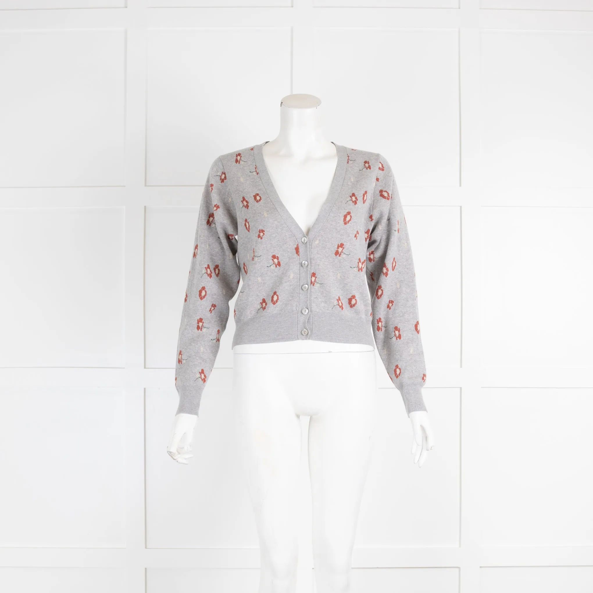 Autumn Cashmere Grey V Neck Cardigan