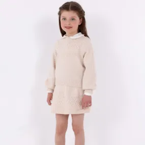 AW Mayoral Girls Cream Top & Skirt