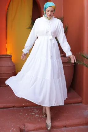 BNG Women Button-Front Chiffon Dress White - Clermont
