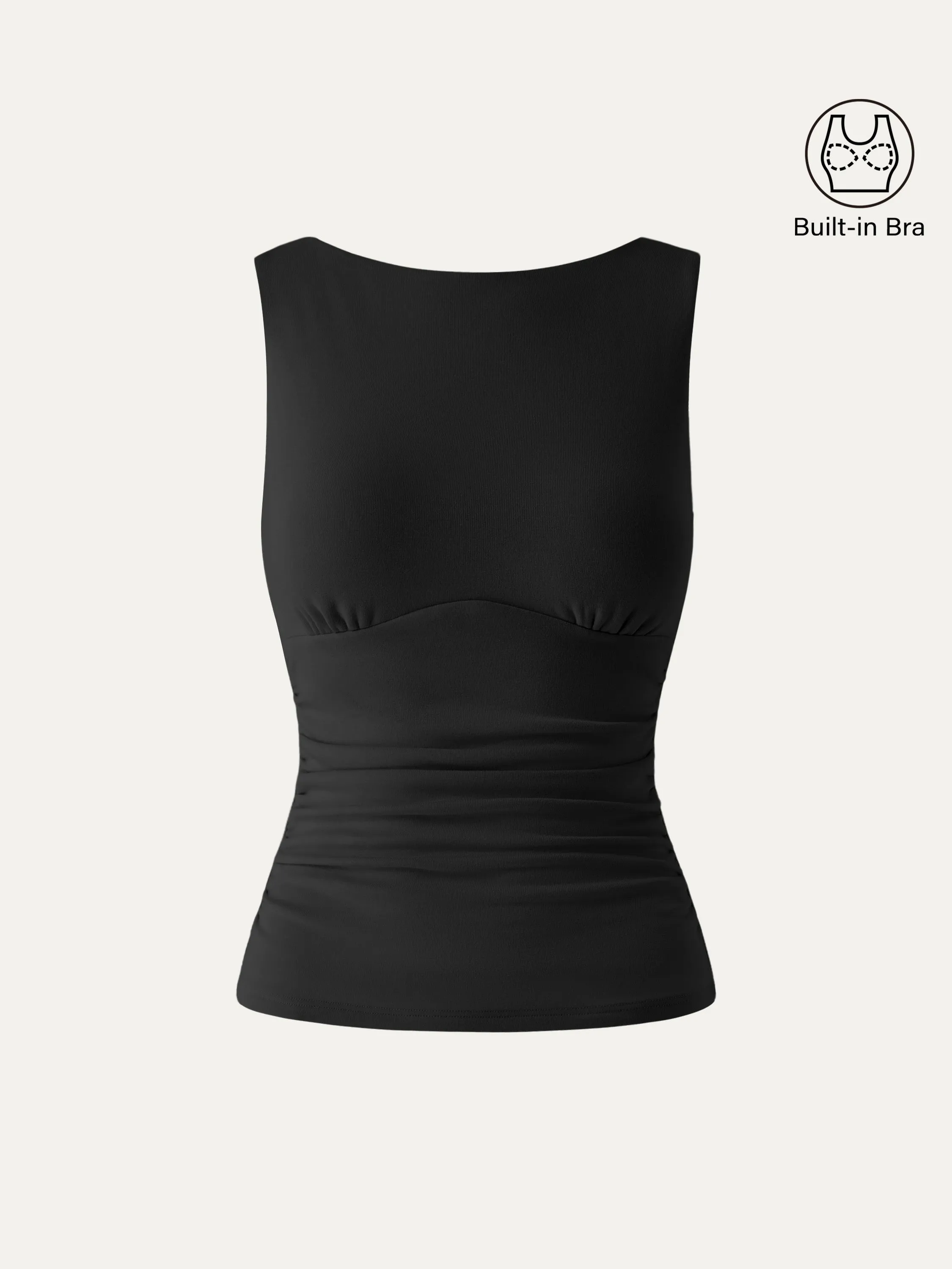 Boatneck Sleeveless Brami Tank Top
