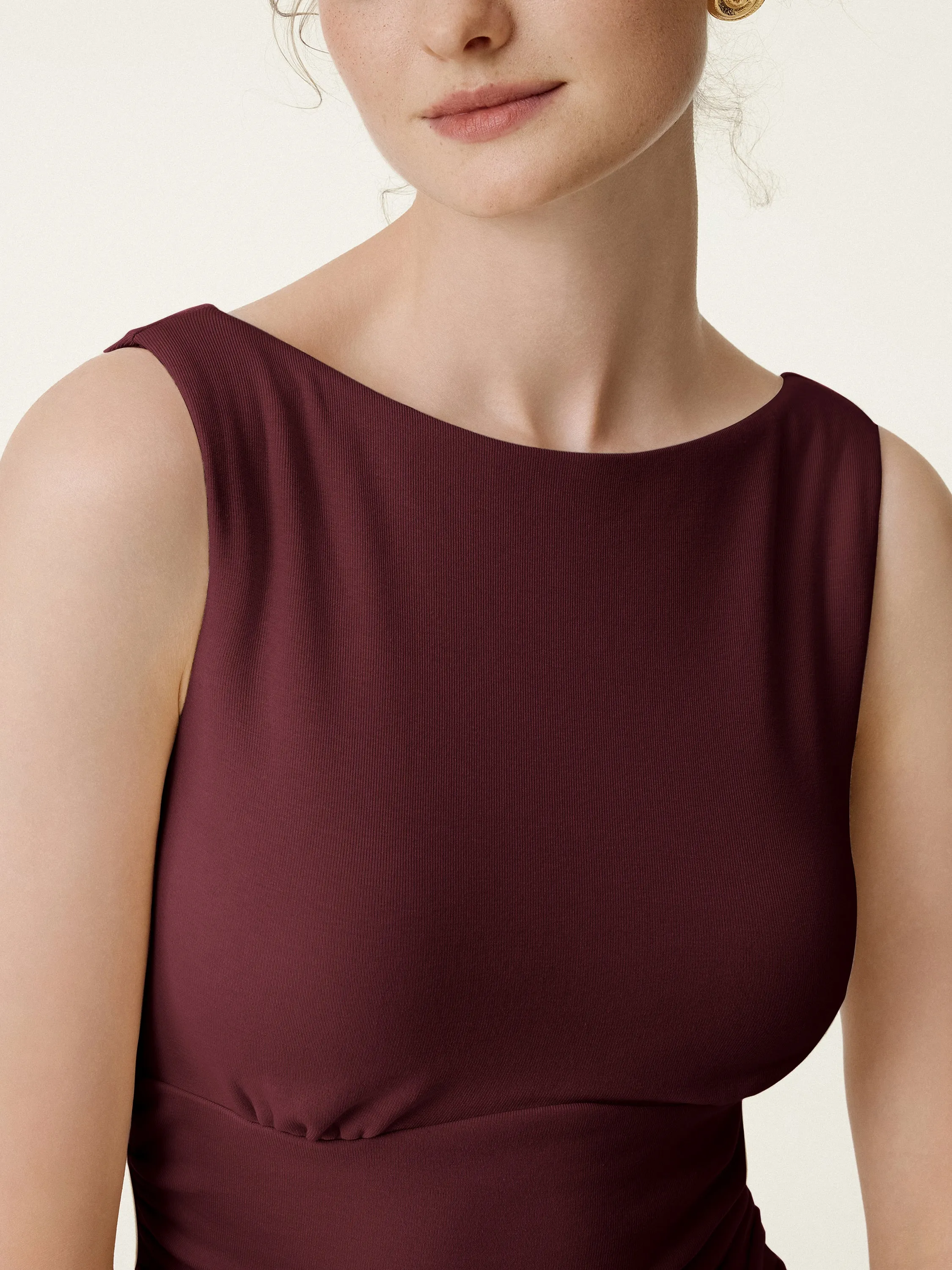Boatneck Sleeveless Brami Tank Top