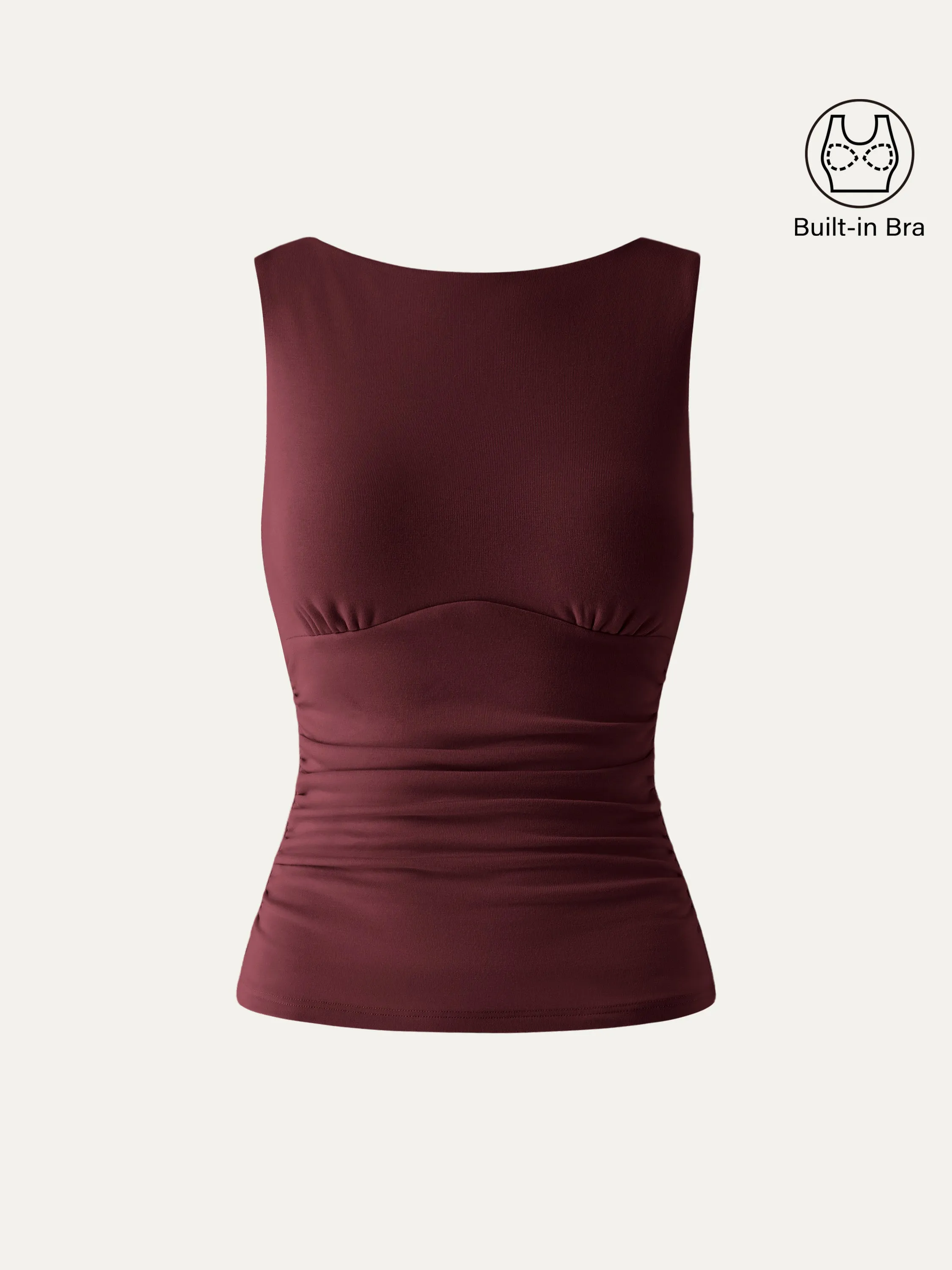 Boatneck Sleeveless Brami Tank Top