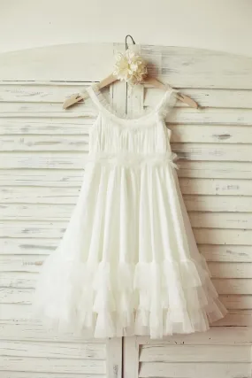 Boho Chiffon Tulle Flower Girl Dress