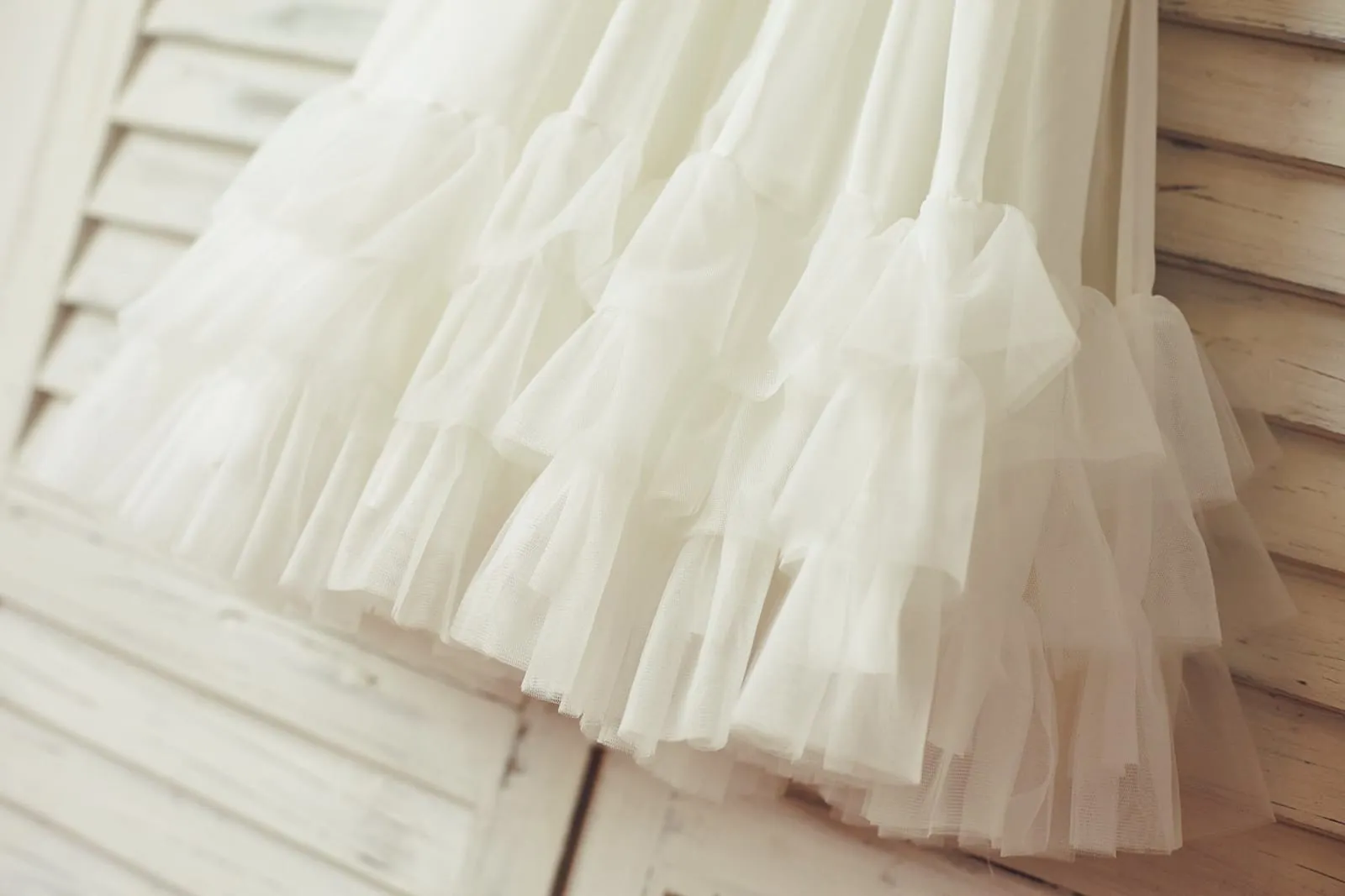 Boho Chiffon Tulle Flower Girl Dress