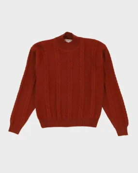 Brown Wool Knitted Jumper -S