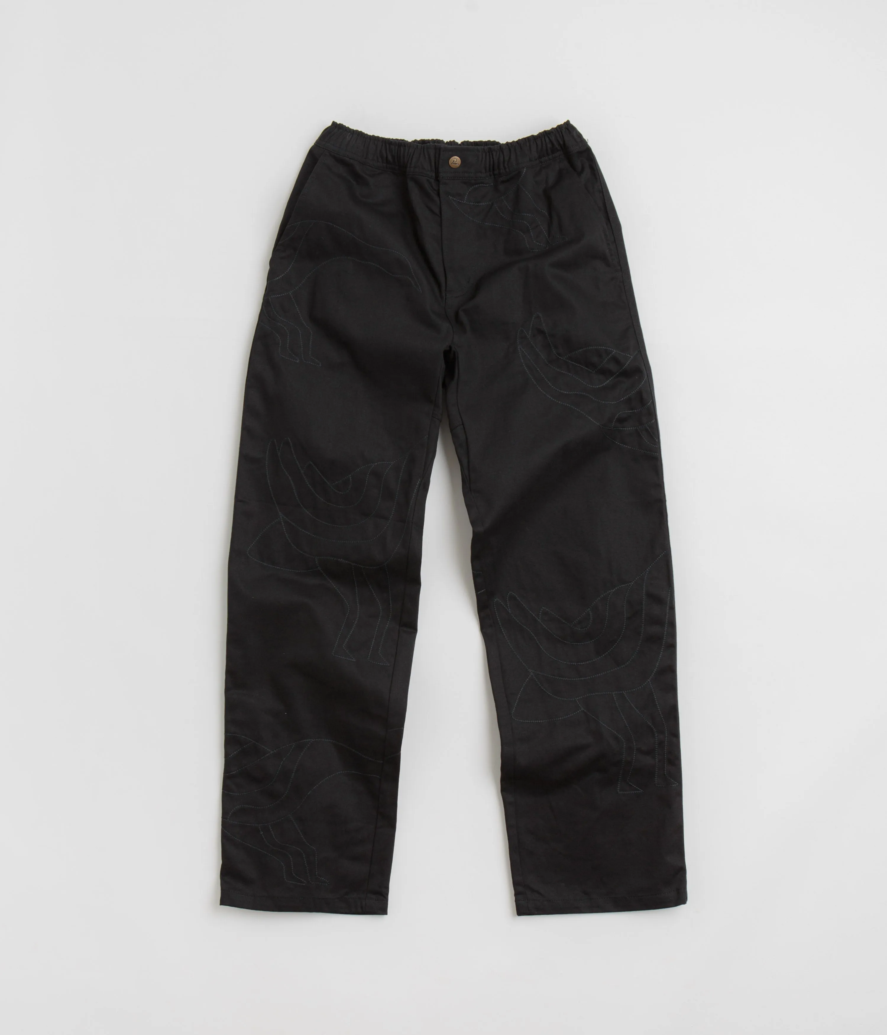 by Parra Stitched Up Duck Pants - Black / Black