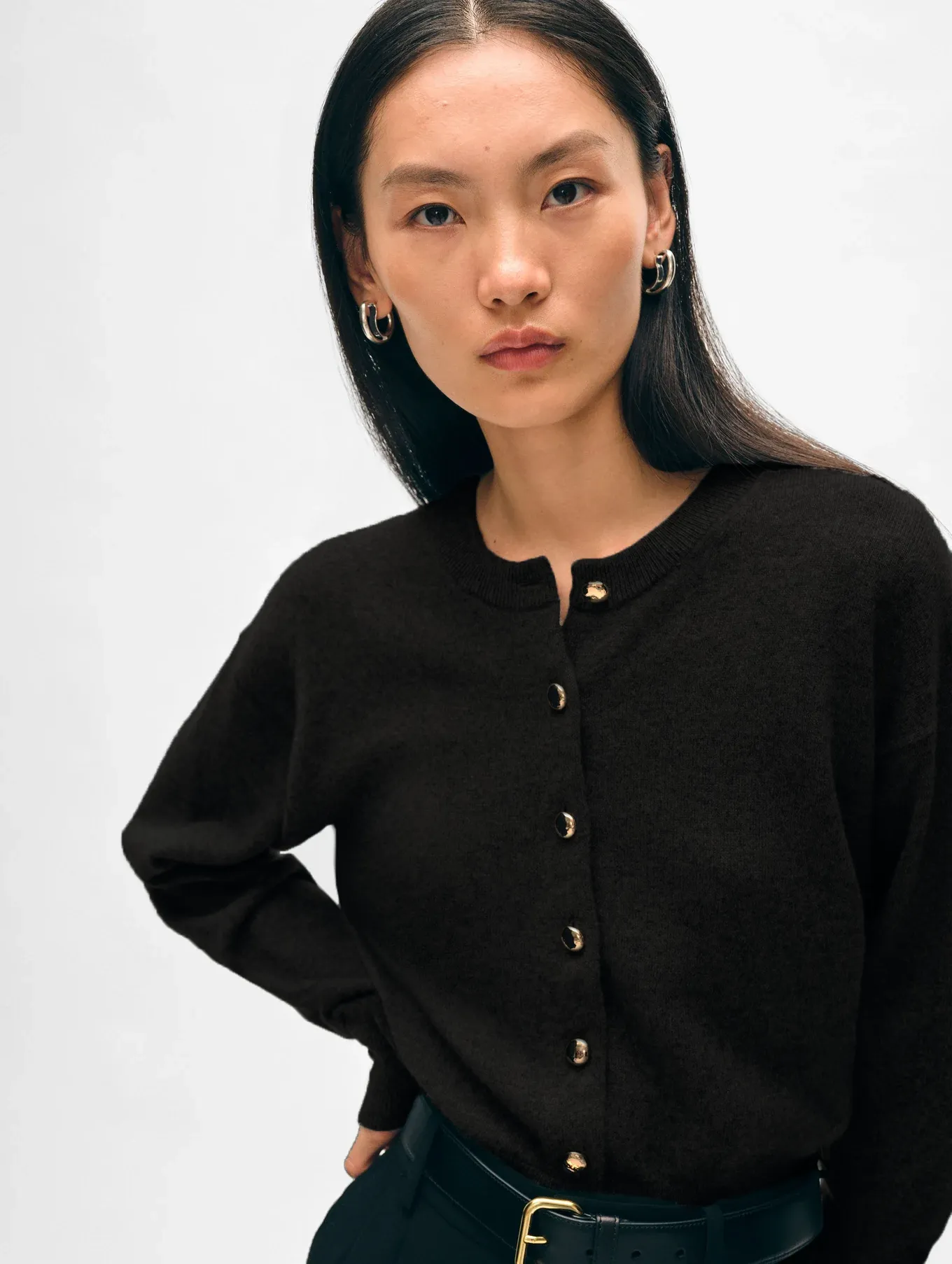 Cashmere Gold Button Cardigan