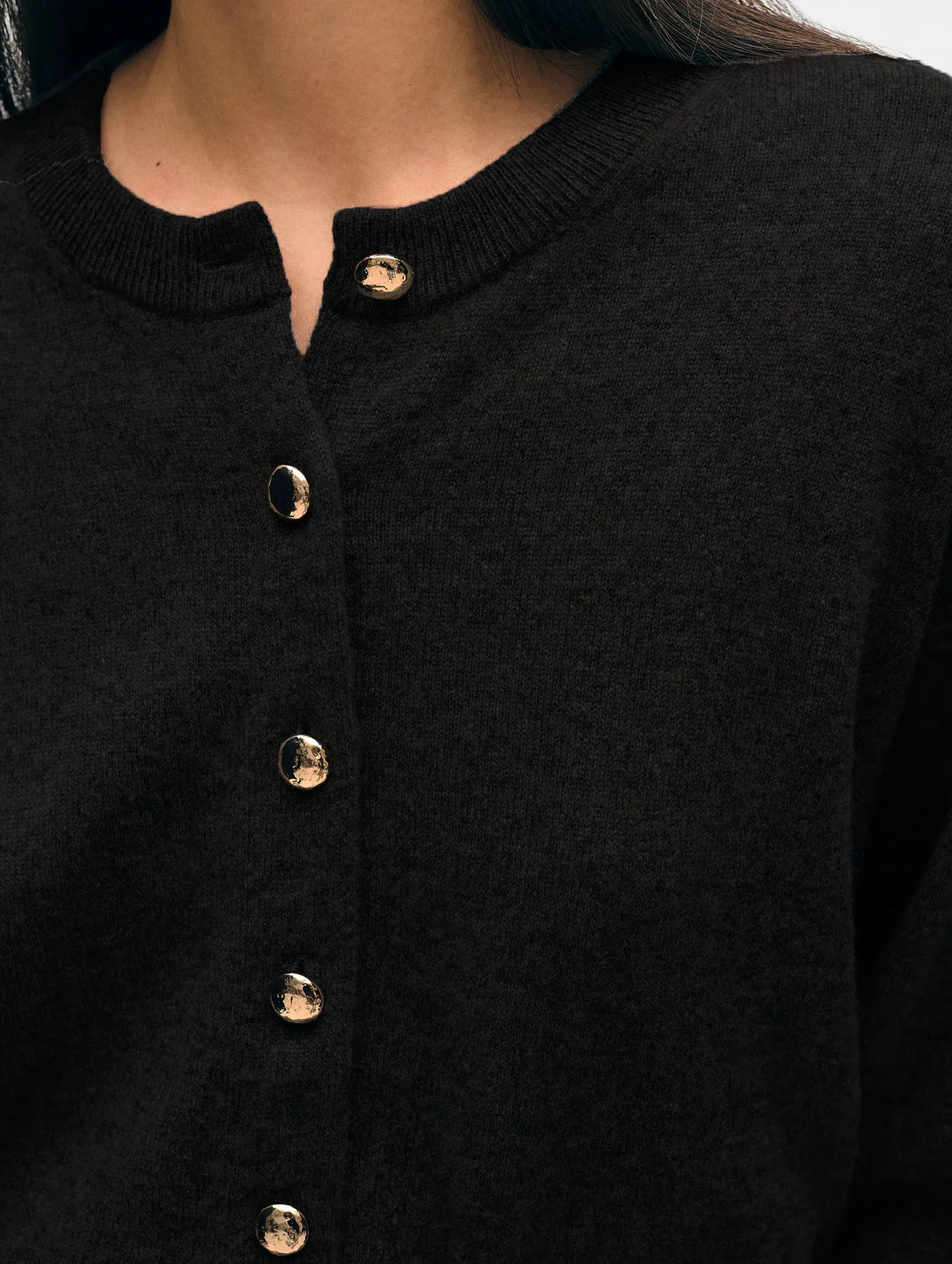 Cashmere Gold Button Cardigan