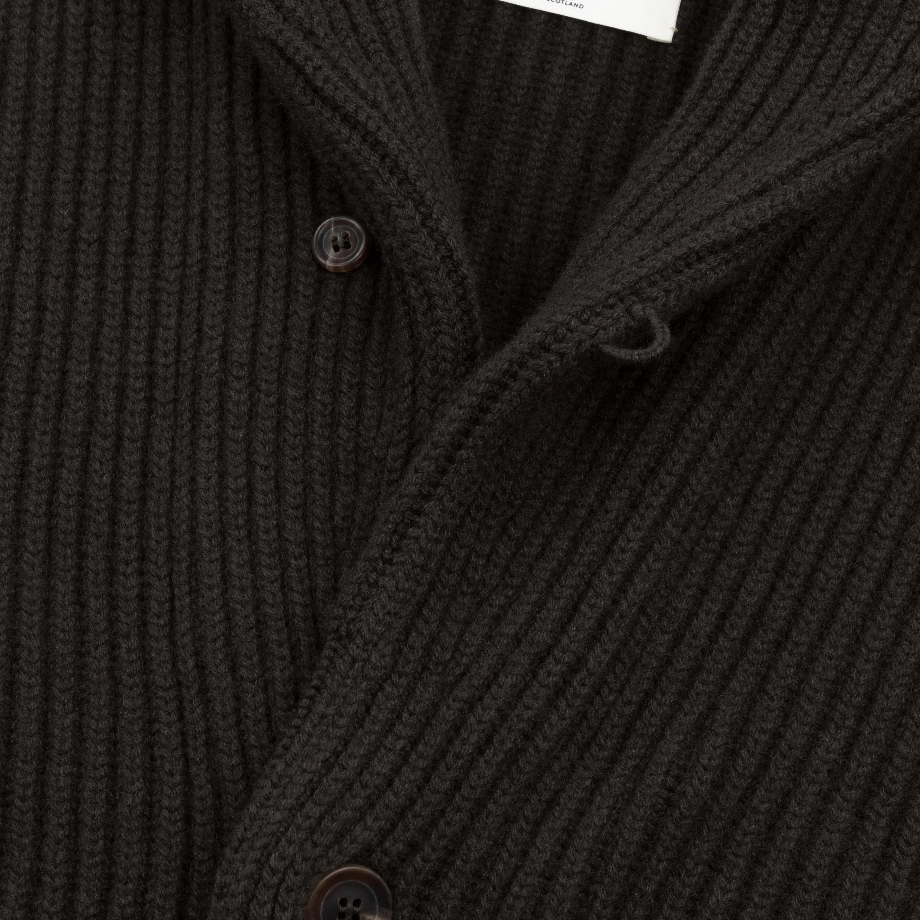 Cashmere shawl collar cardigan in dark olive