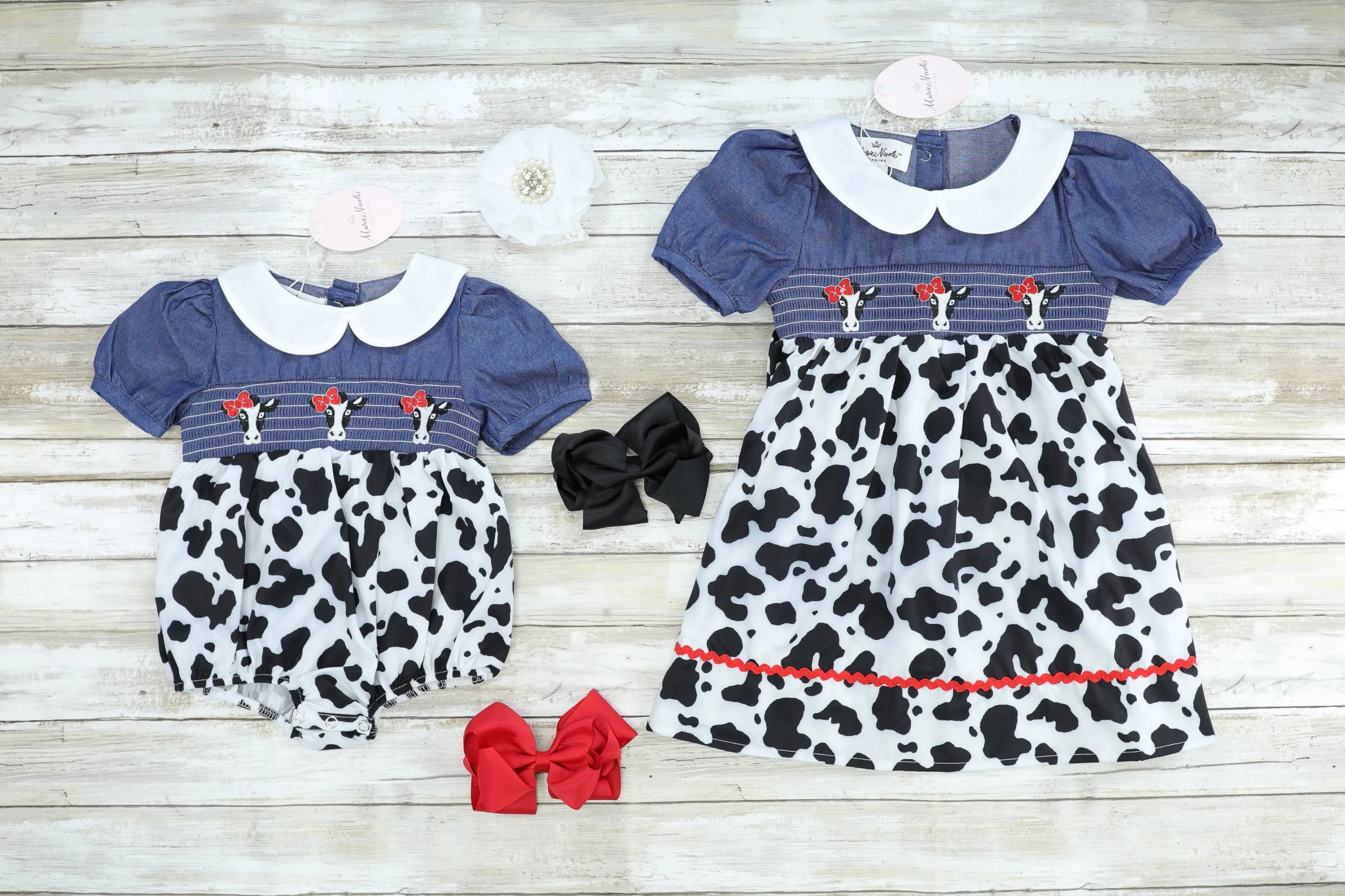 Chambray Cow Print Dress