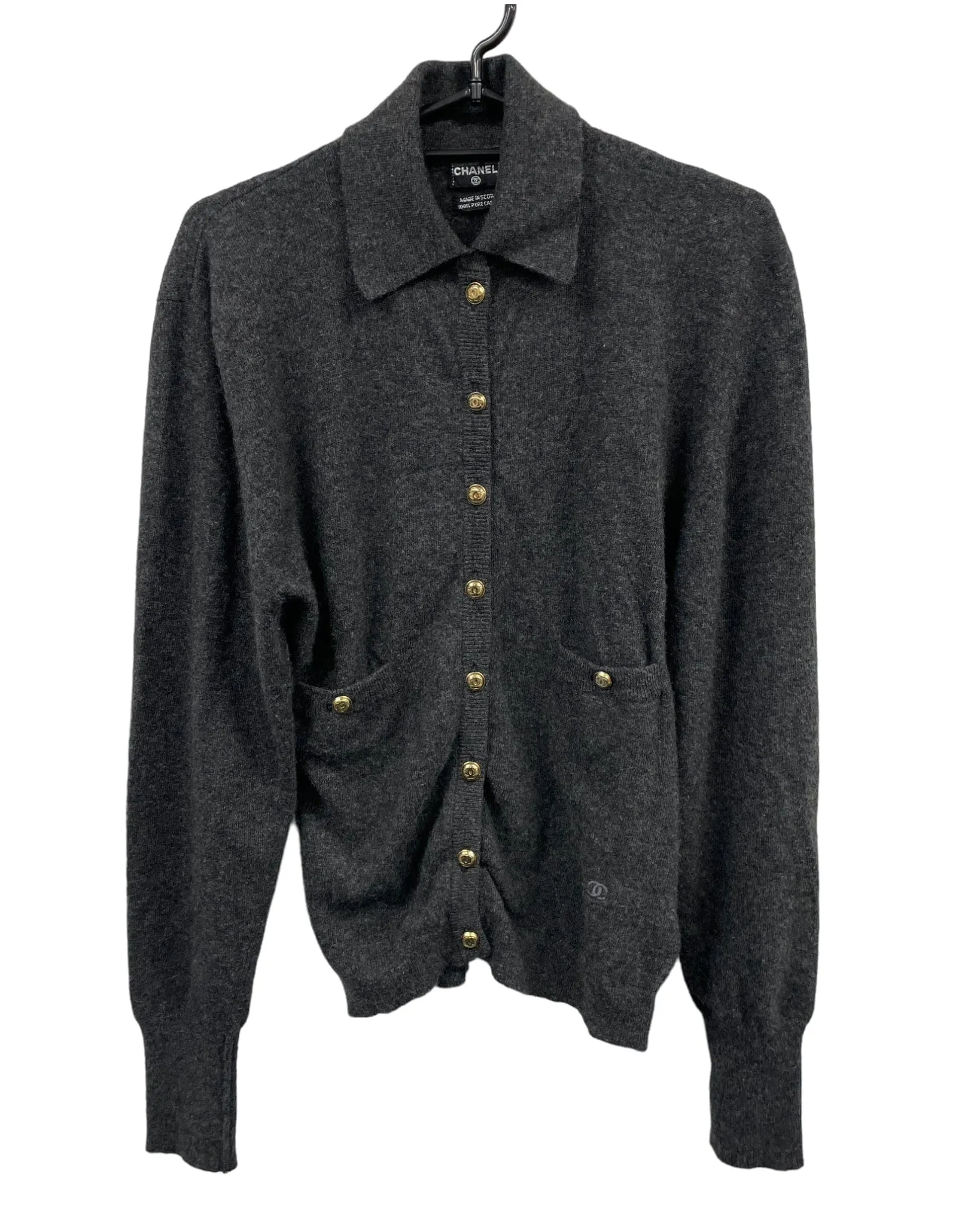 Chanel Cardigan Cashmere Gold CC Buttons SKL1569