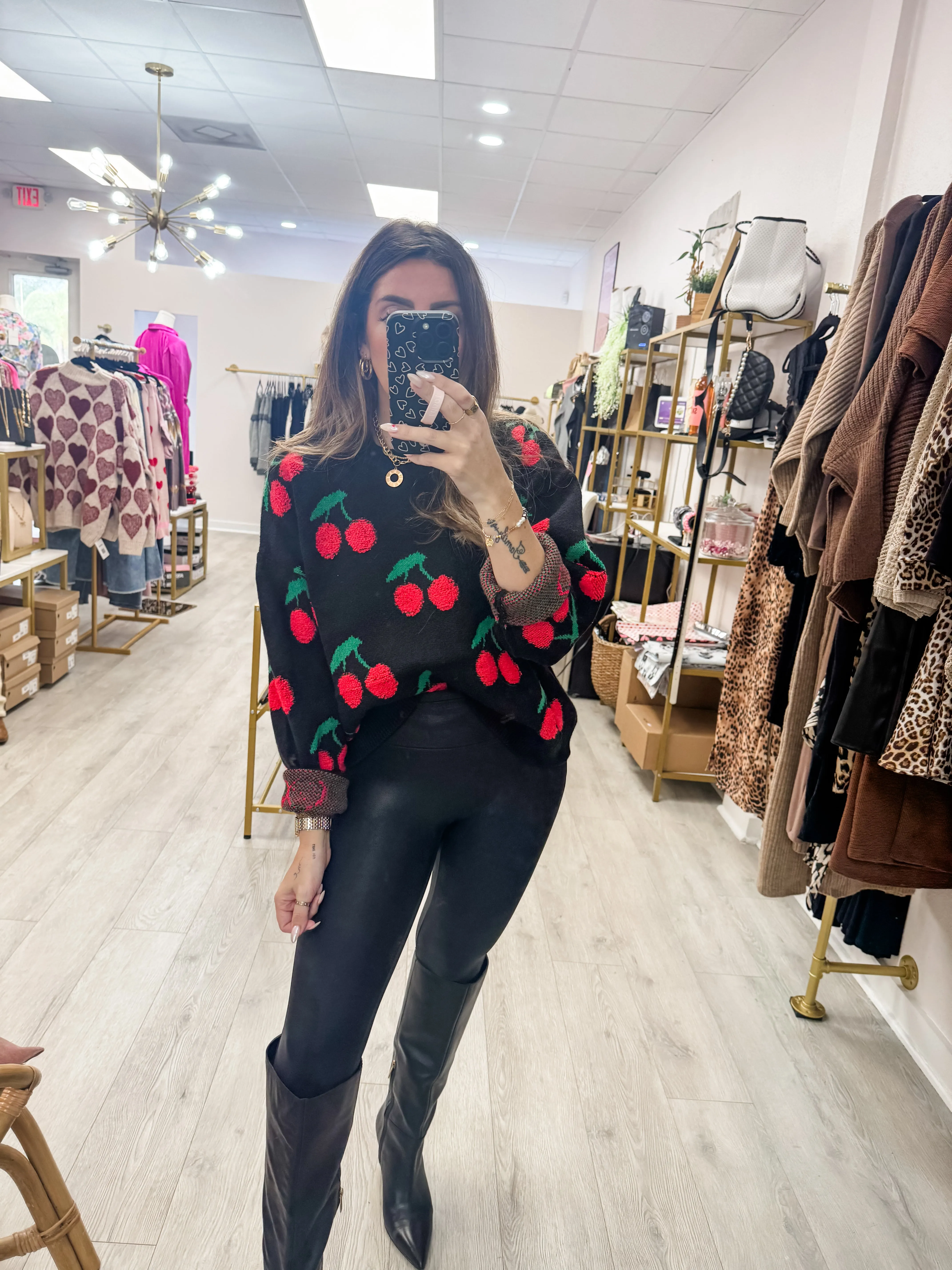 Cherry Knit Sweater