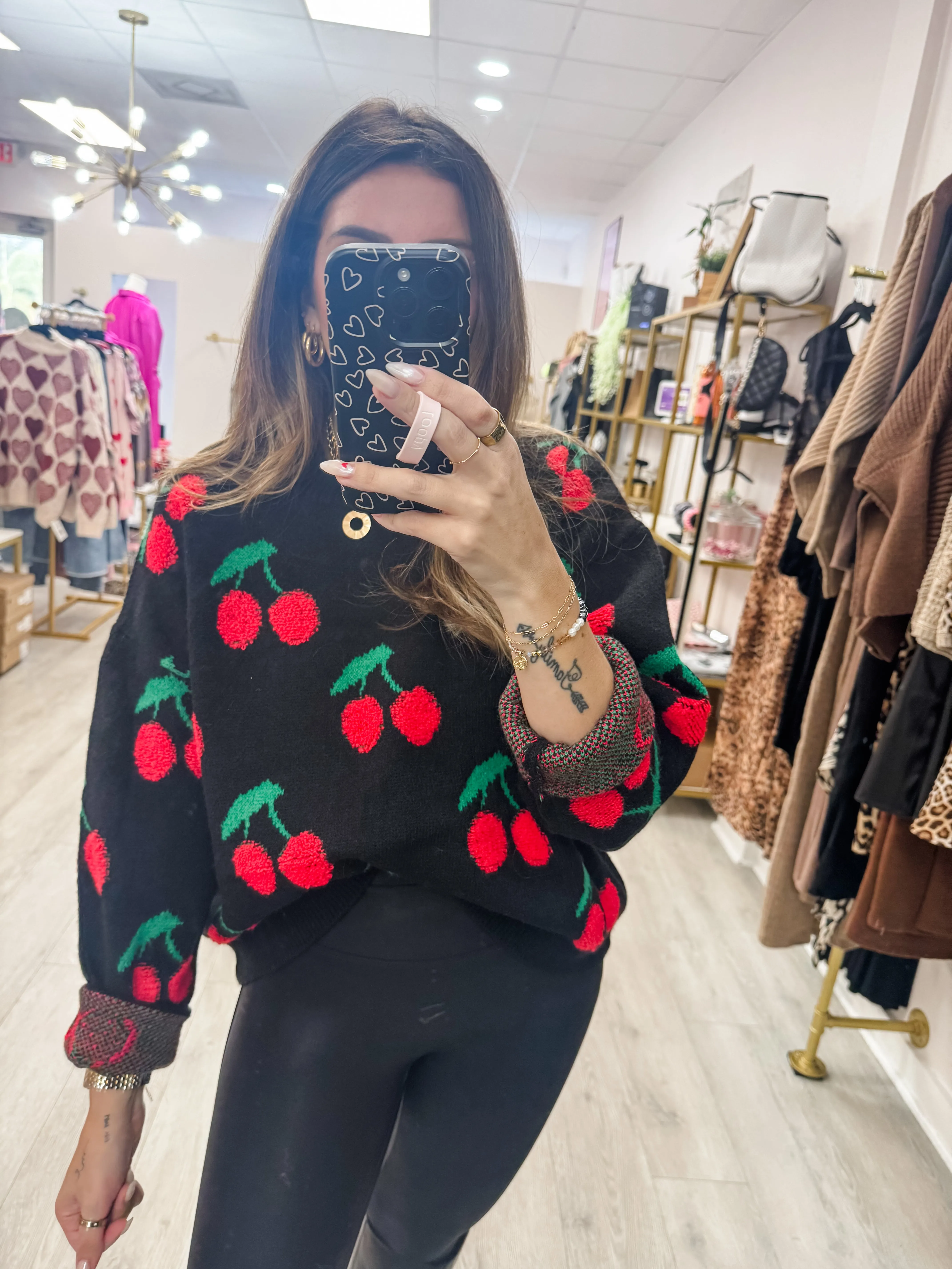 Cherry Knit Sweater