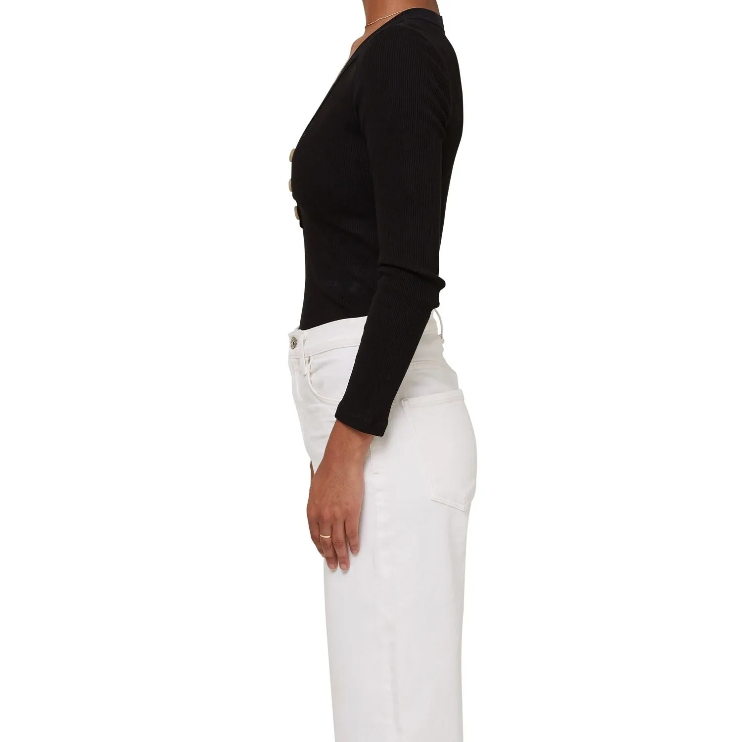 Citizens of Humanity - Scarlett Rib Henley in Black