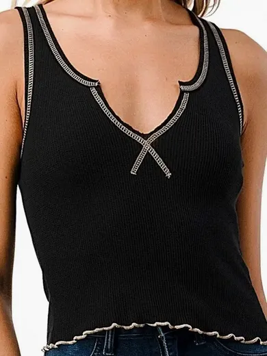 Contrast Thread Thermal Tank Top