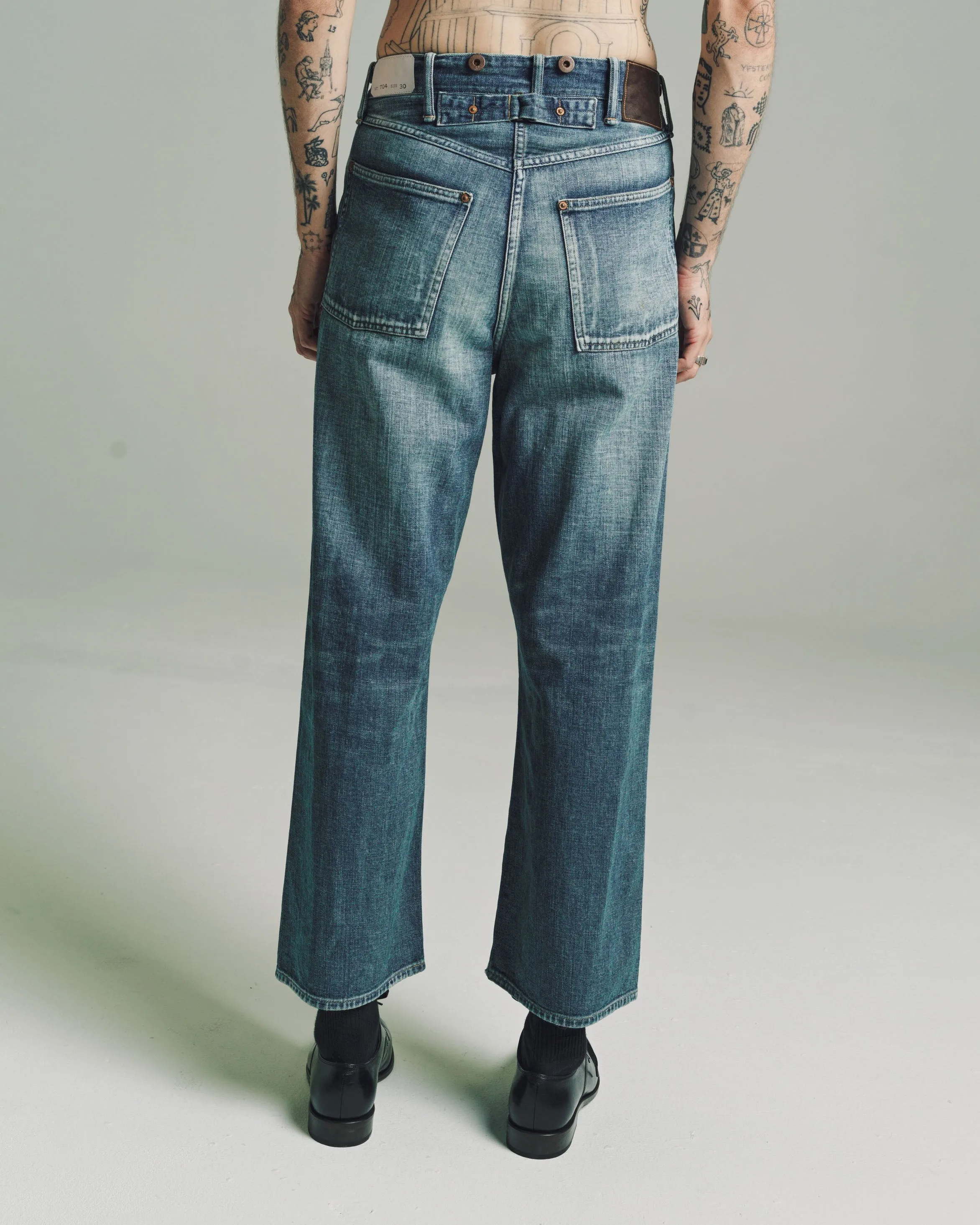 Damaged Indigo LOT.704 Denim Trousers C. 1920's