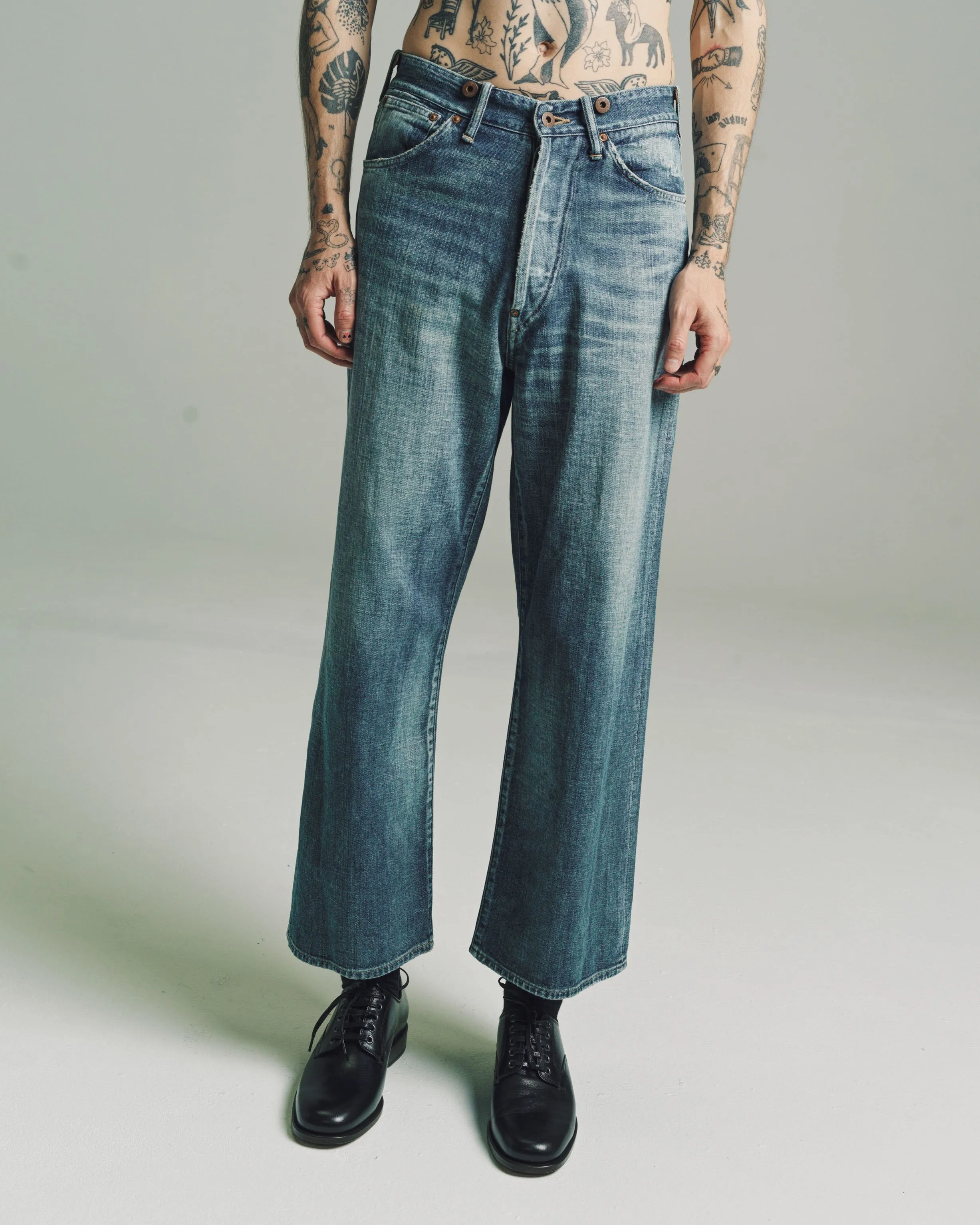 Damaged Indigo LOT.704 Denim Trousers C. 1920's