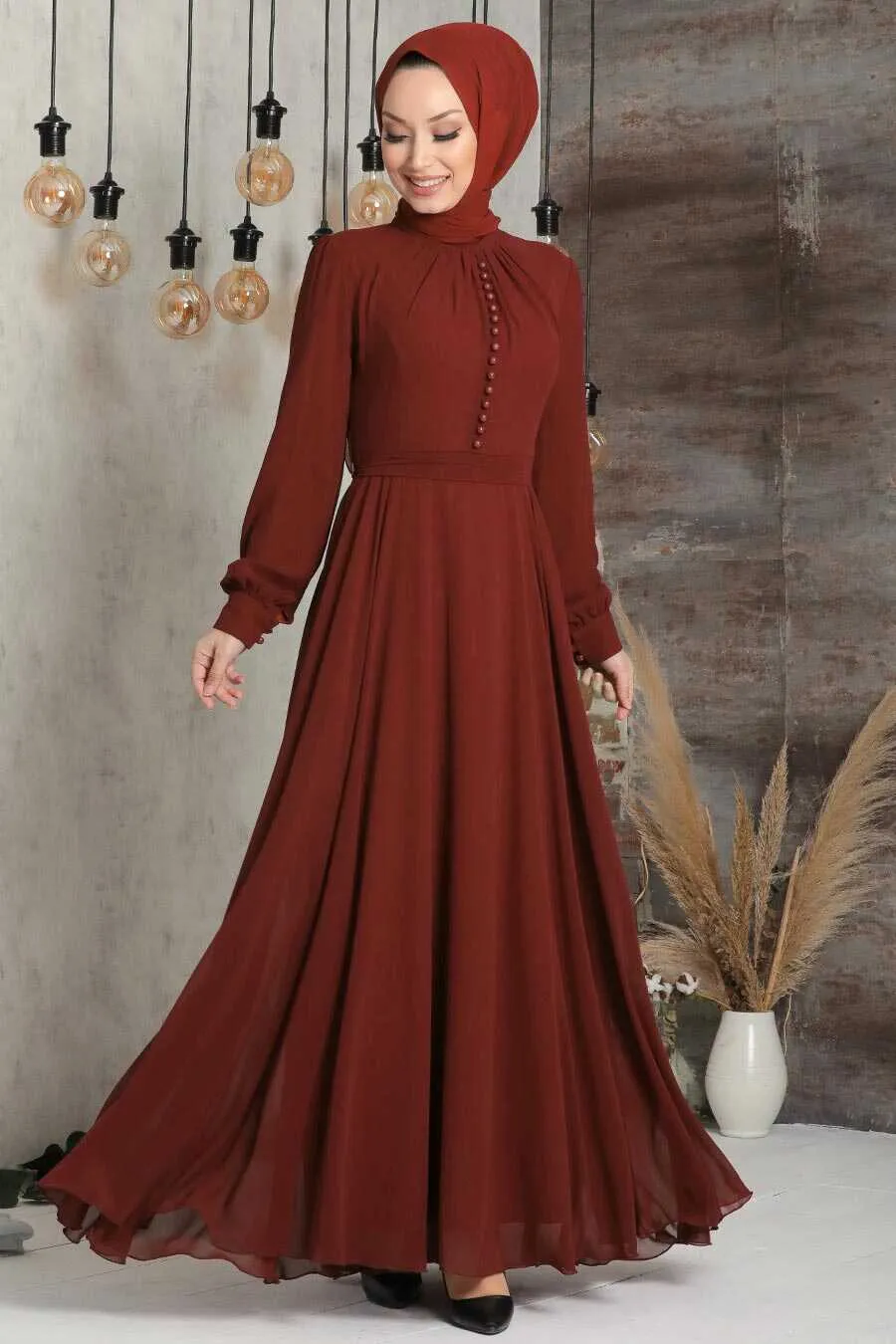 Dark Rust Turkish Dress