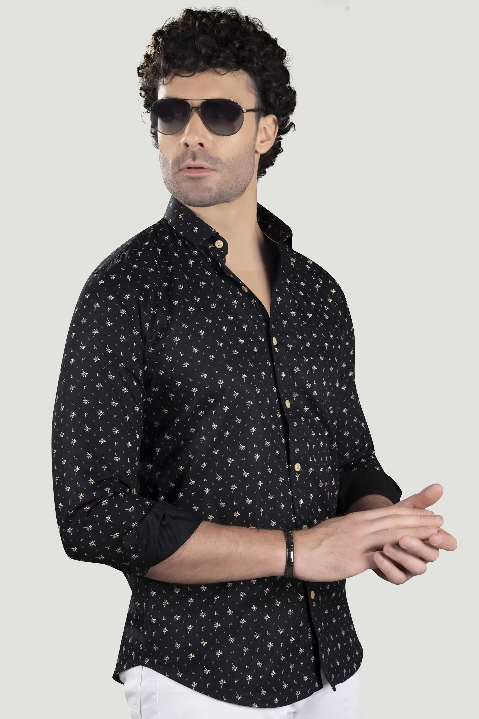 David Black Floral Cotton Printed Shirt