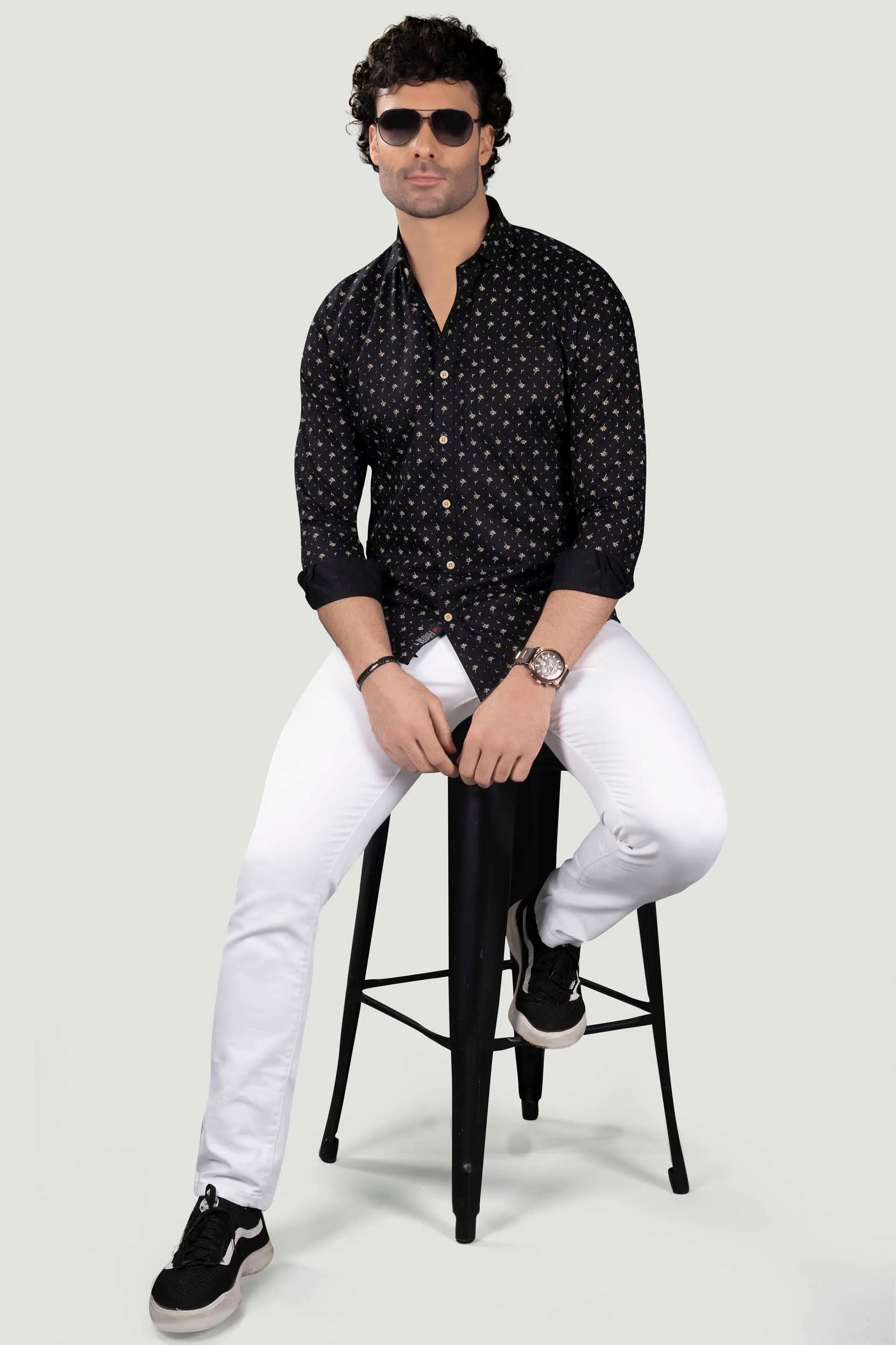 David Black Floral Cotton Printed Shirt