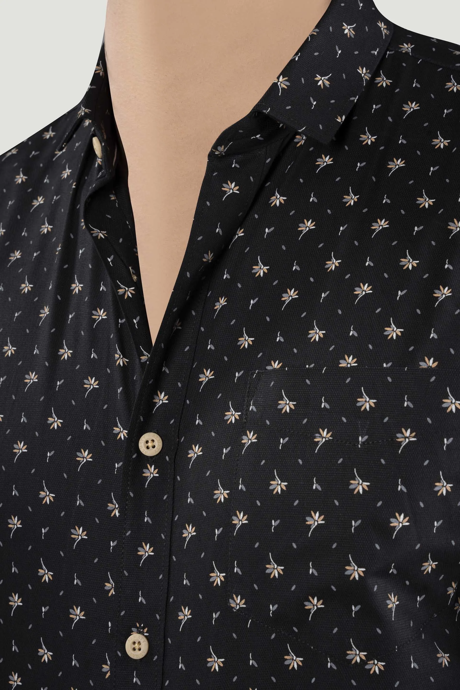 David Black Floral Cotton Printed Shirt