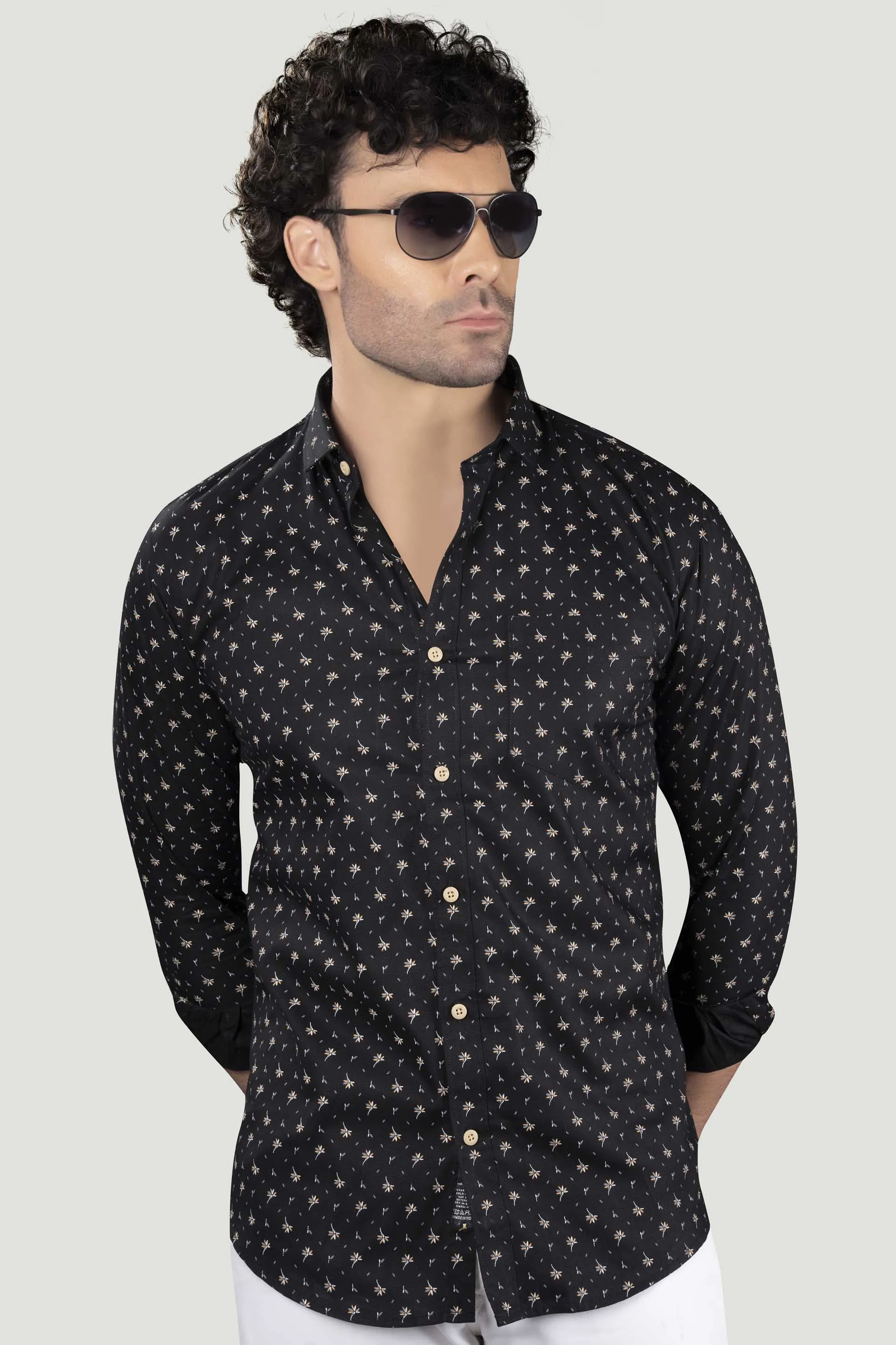 David Black Floral Cotton Printed Shirt
