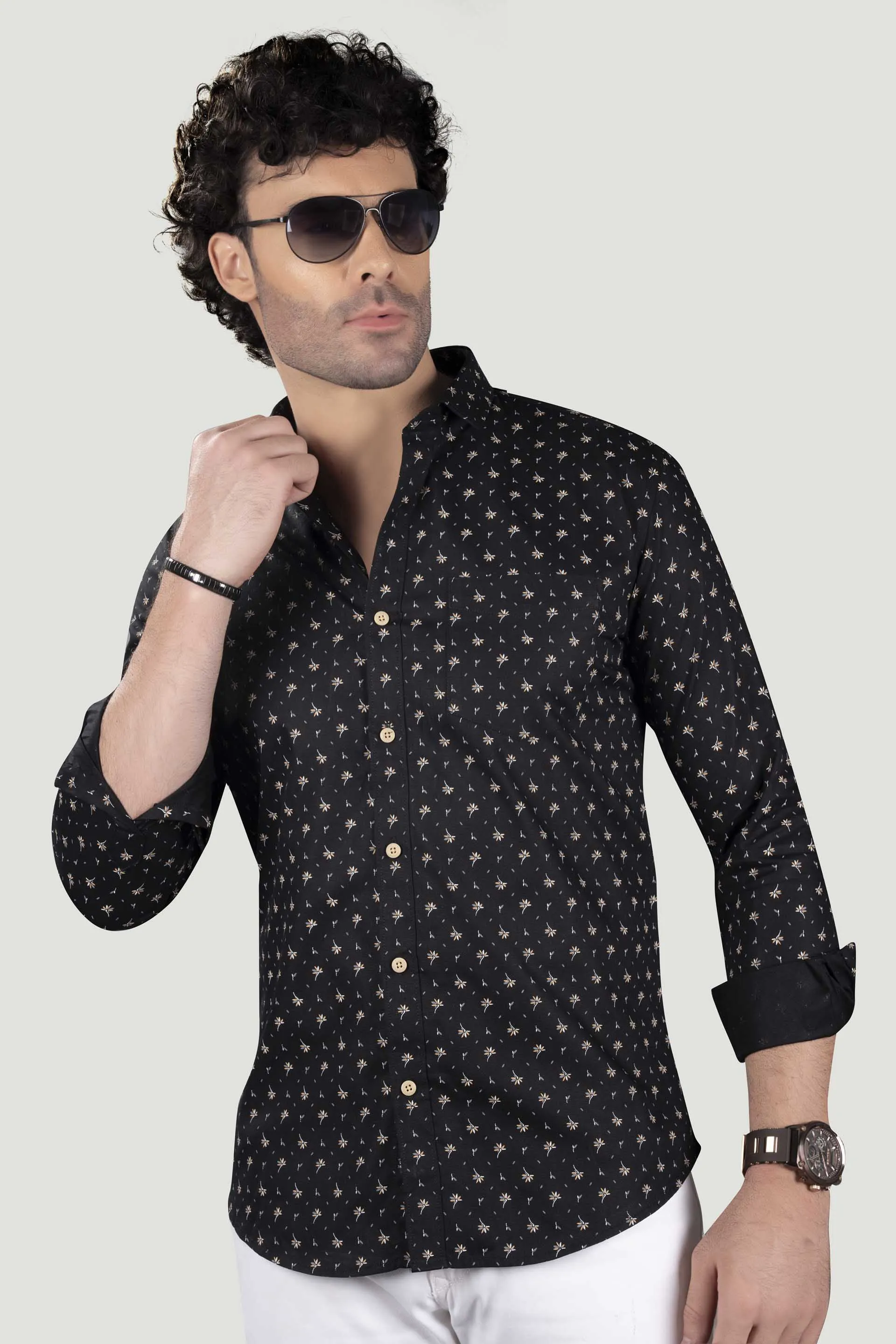 David Black Floral Cotton Printed Shirt