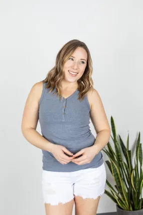 Denim Henley Tank