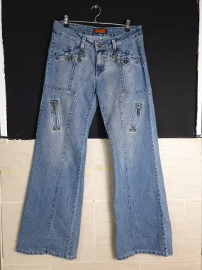 Denim Pants with Zipper Detailing