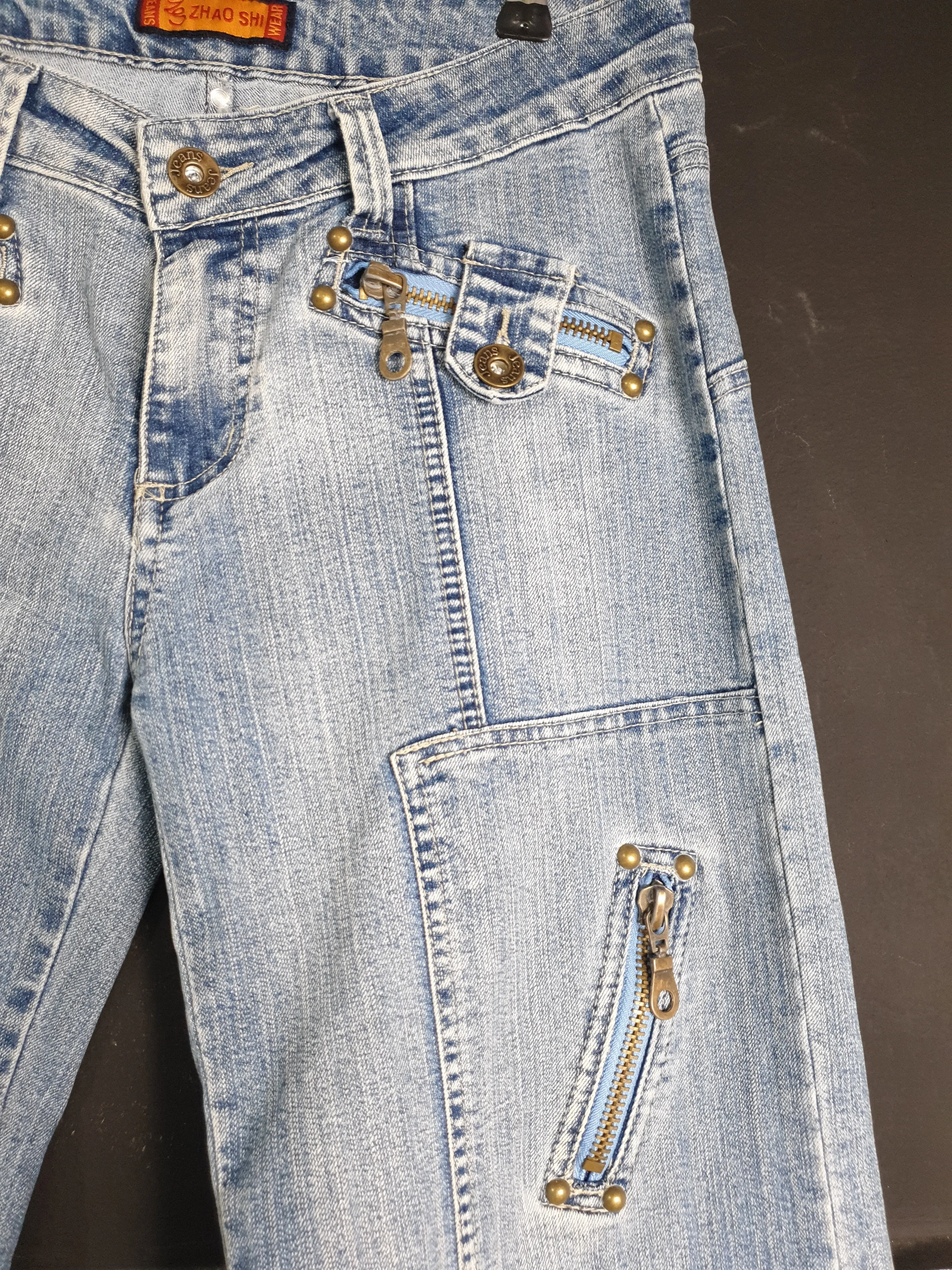 Denim Pants with Zipper Detailing