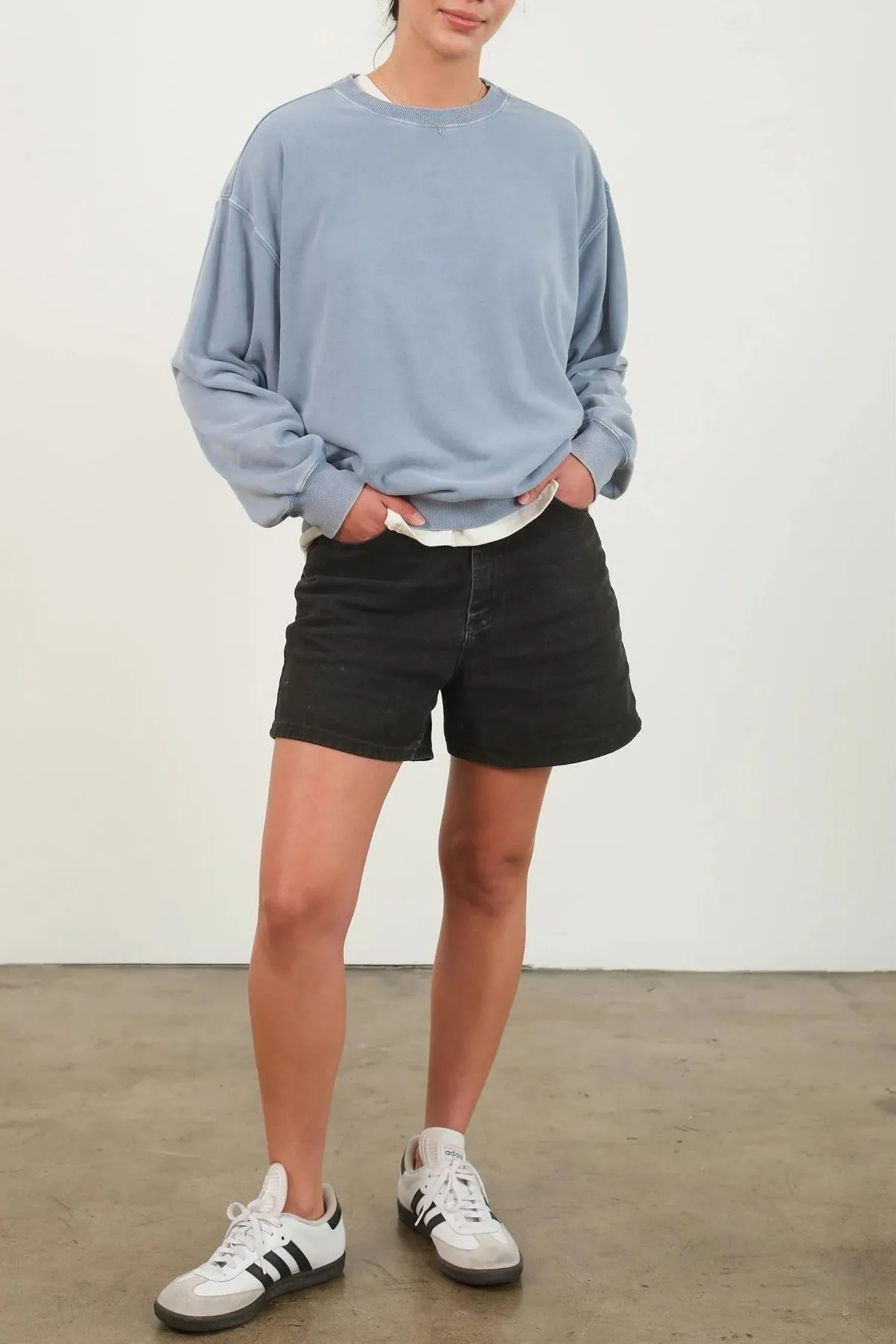 Drop Shoulders Crew Neck Sweatshirt