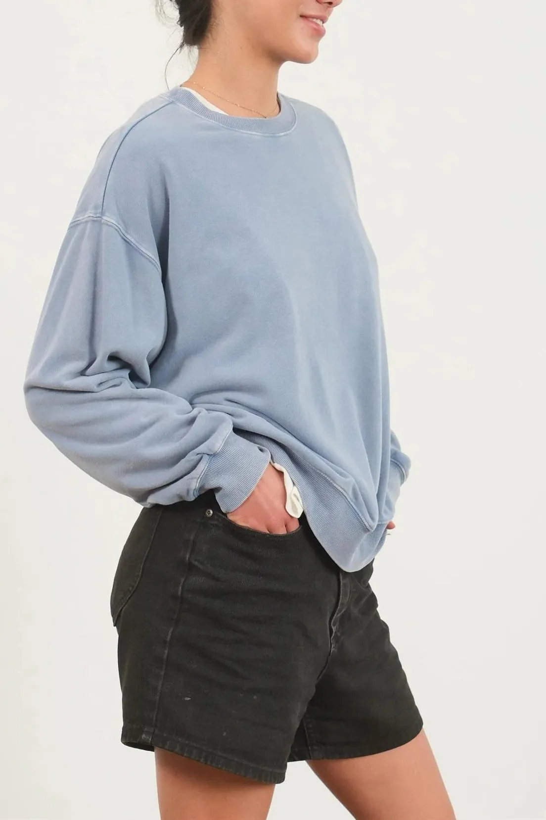 Drop Shoulders Crew Neck Sweatshirt