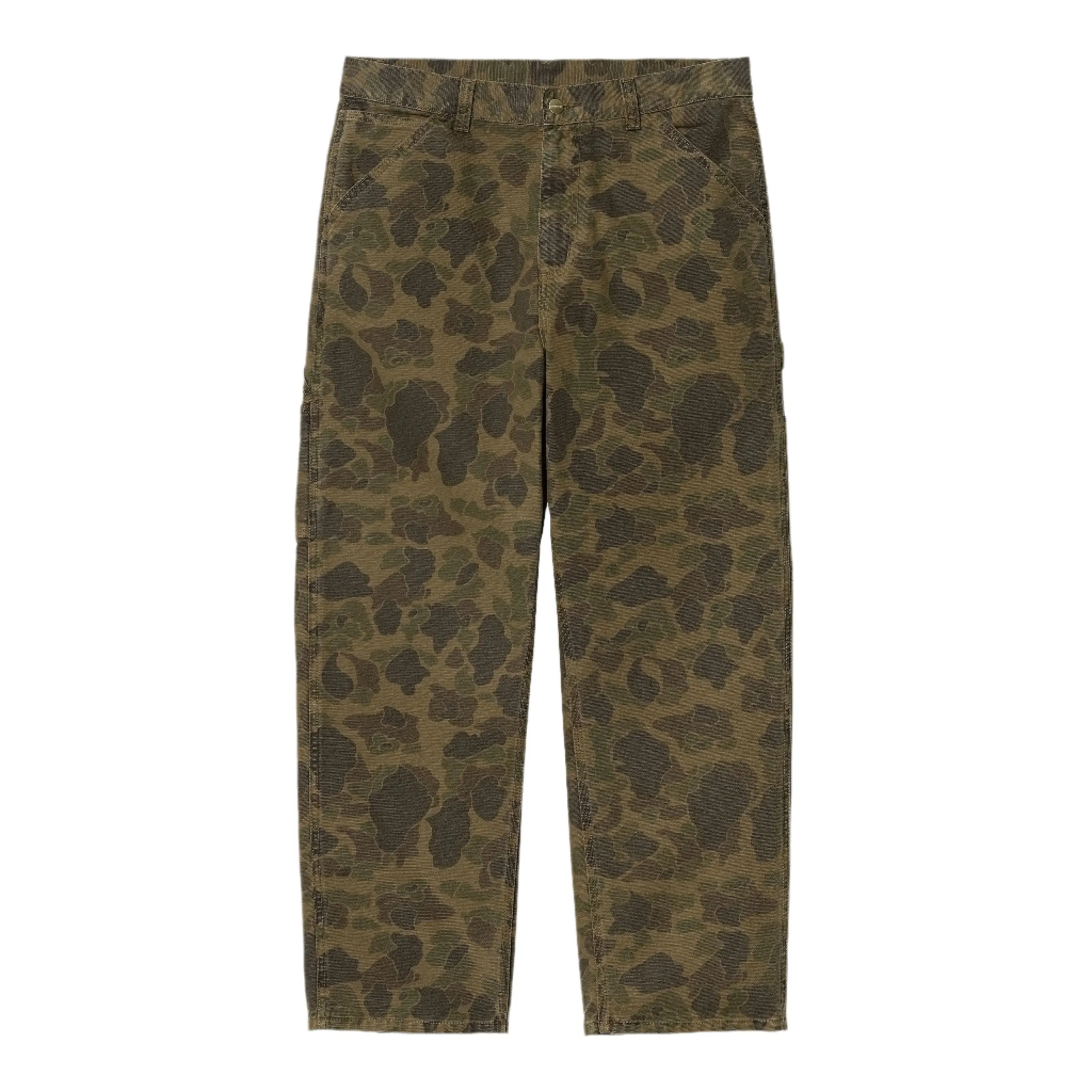 DUCK SINGLE KNEE PANT CAMO DUCK, GREEN / OFFICE GREEN GARMENT DYED