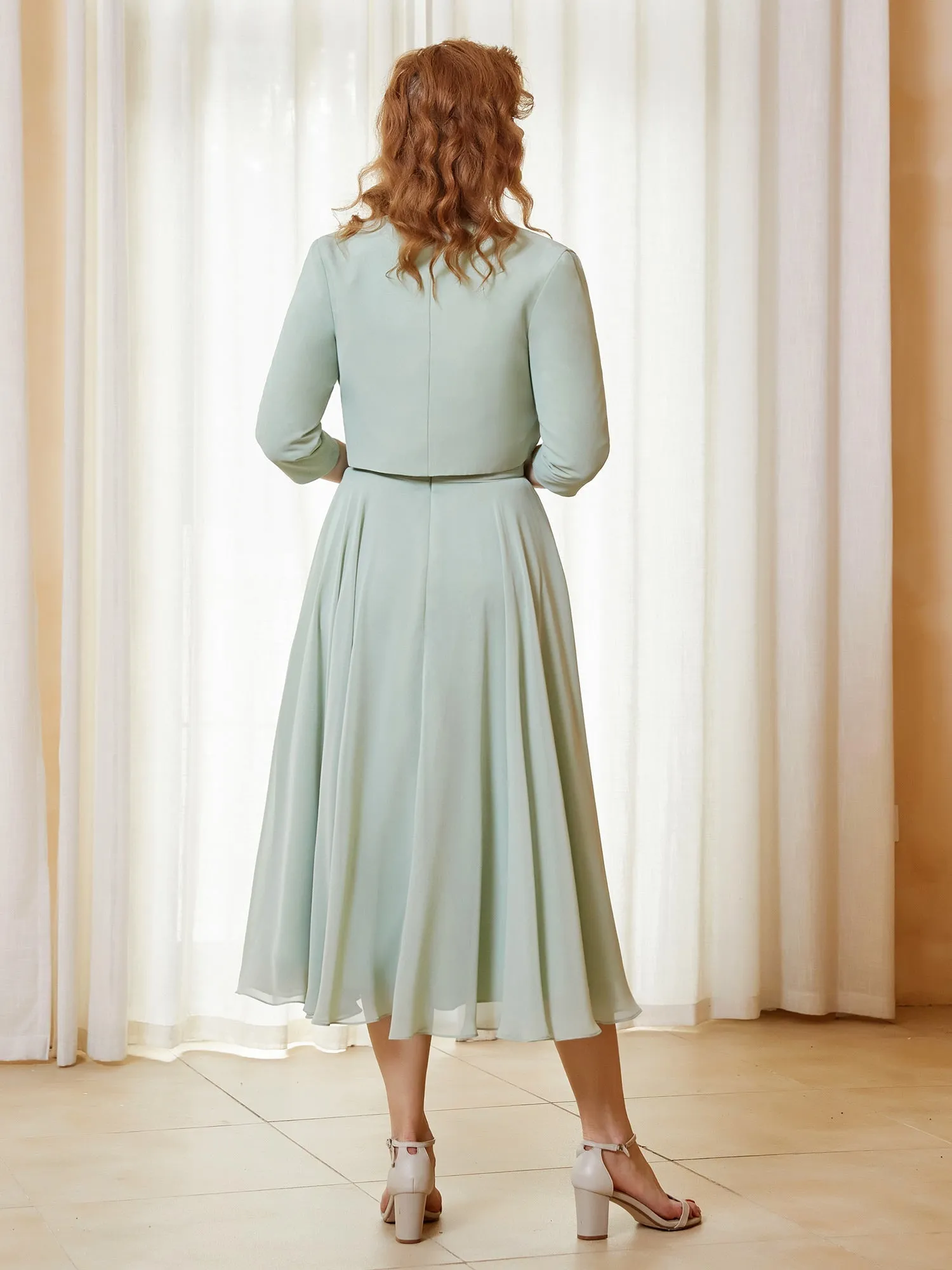 Elegant Short Sleeves Chiffon Jacket Tahiti Plus Size