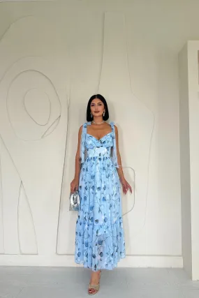 ELS Chiffon Draped Dress - Blue - Tepalcatepec