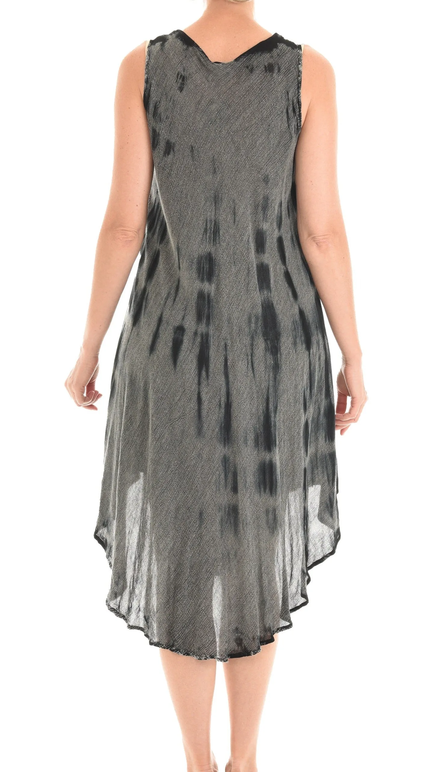 Embroidery Tie Dye Umbrella Dress
