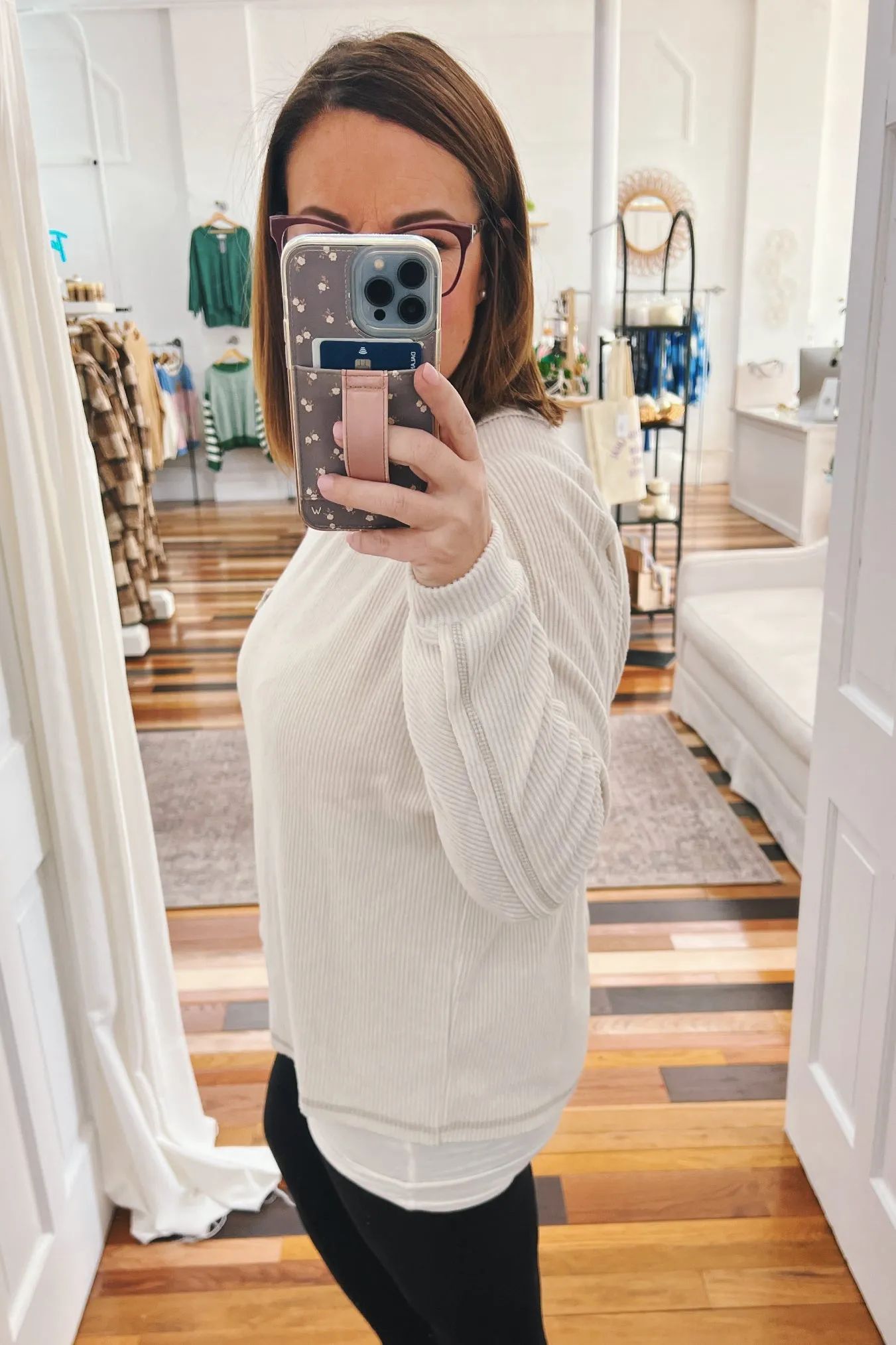 Ethel Ribbed Round Neck Sweater Sand Beige