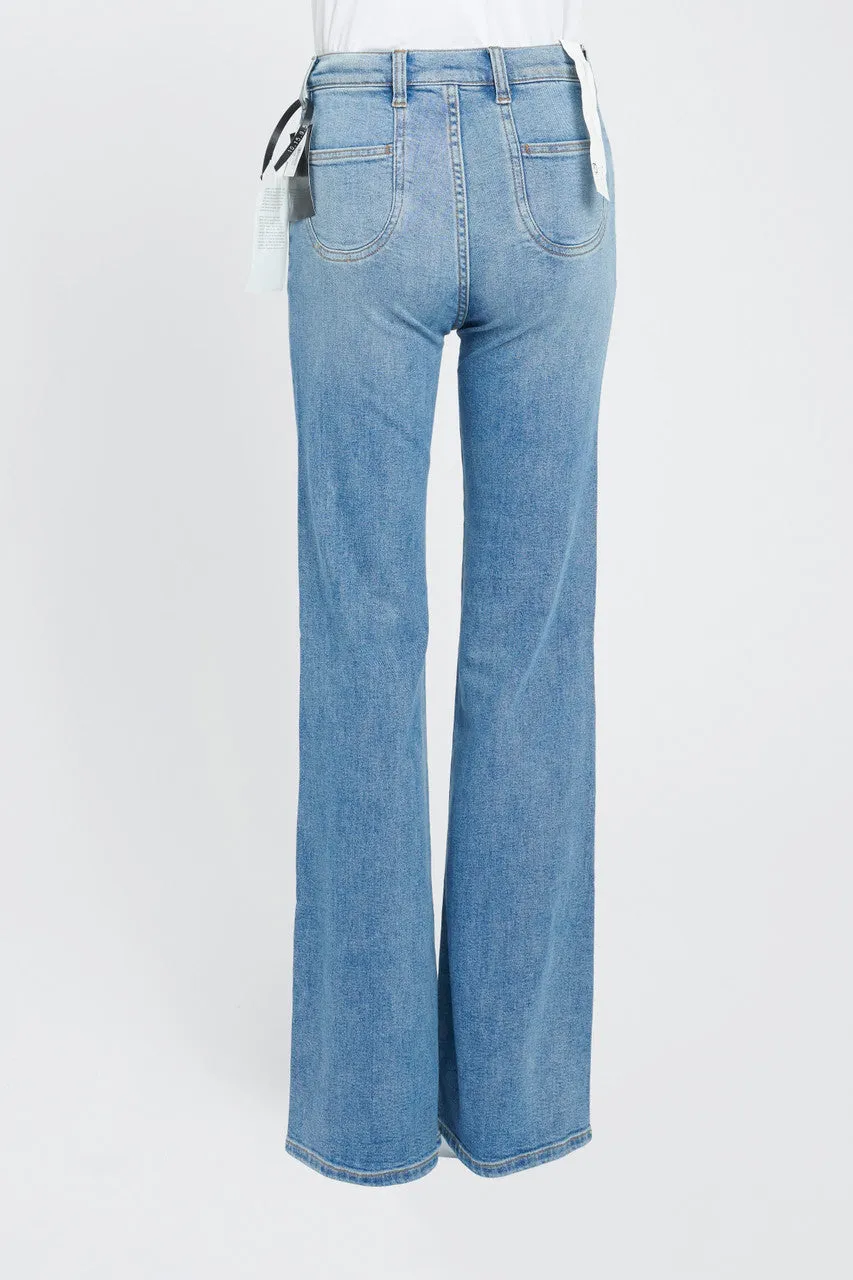 Faded Mid-Blue Jarvis Flared Jeans