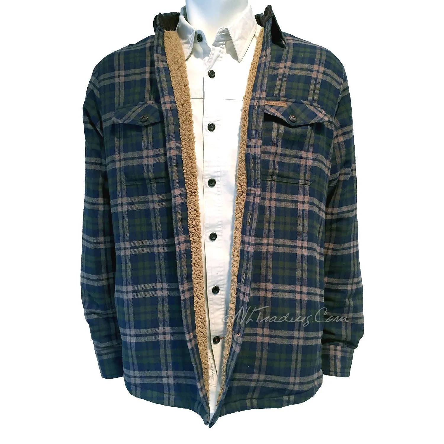 FIELD & STREAM Sherpa Lined Flannel Shirt Jacket